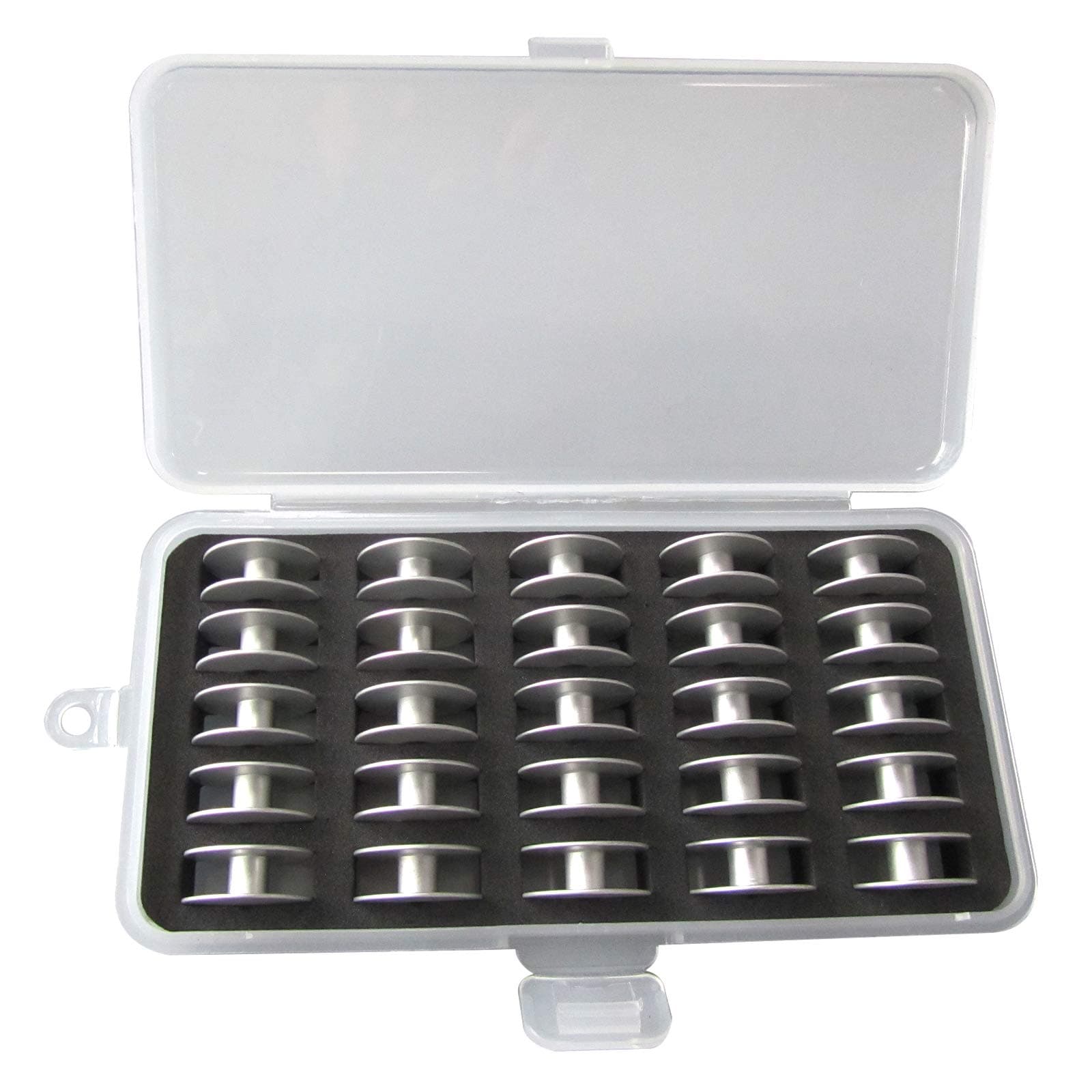 CKPSMS Brand - #18034A Aluminum "M" Larger BOBBINS with Box Compatible with/Replacement for Brother Brand JUKI Brand PFAFF Brand CONSEW Brand YAMATA Brand (25PCS with Box)