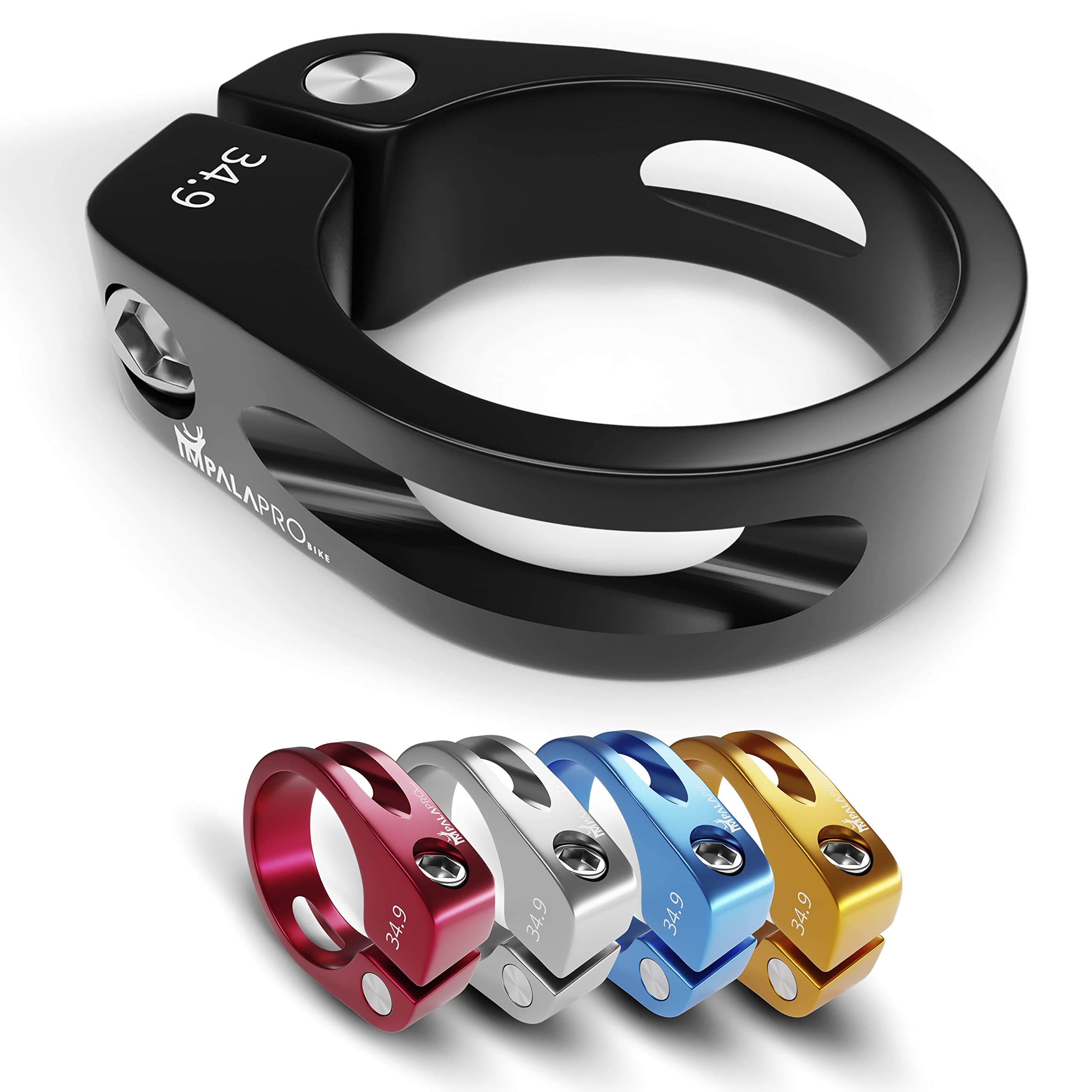 IMPALAPRO Bike Seatpost Clamp - Bike Seat Clamp - Bike Seat Post Clamp- Seat Post Clamp - Bicycle Seat Clamp - Bike Seat Lock Clamp - Bike Seat Post Lock - 7075CNC (Black, 34.9mm/1.37in)