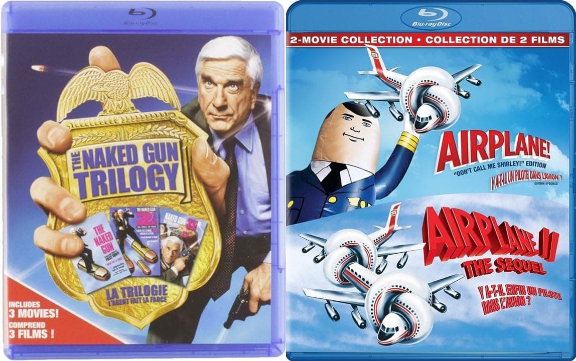 Leslie Nielson 5-Movie Comedy Collection - Naked Gun Trilogy + Airplane Movie Collection (Blu-ray 2-Pack)