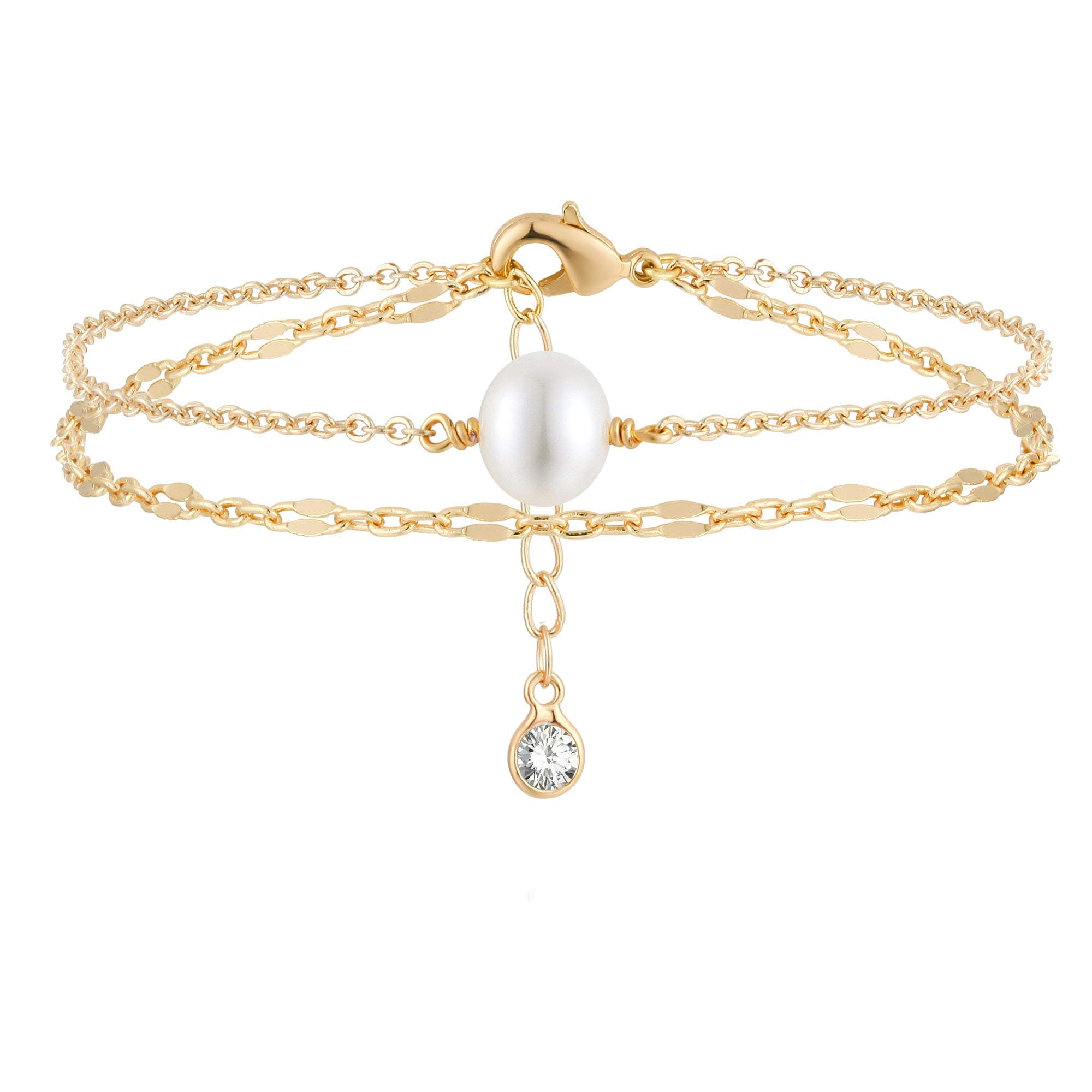 MEVECCOBracelet for Women 14K Gold Plated Dainty Chain Simple Jewelry Cute Handmade Minimalist for Her