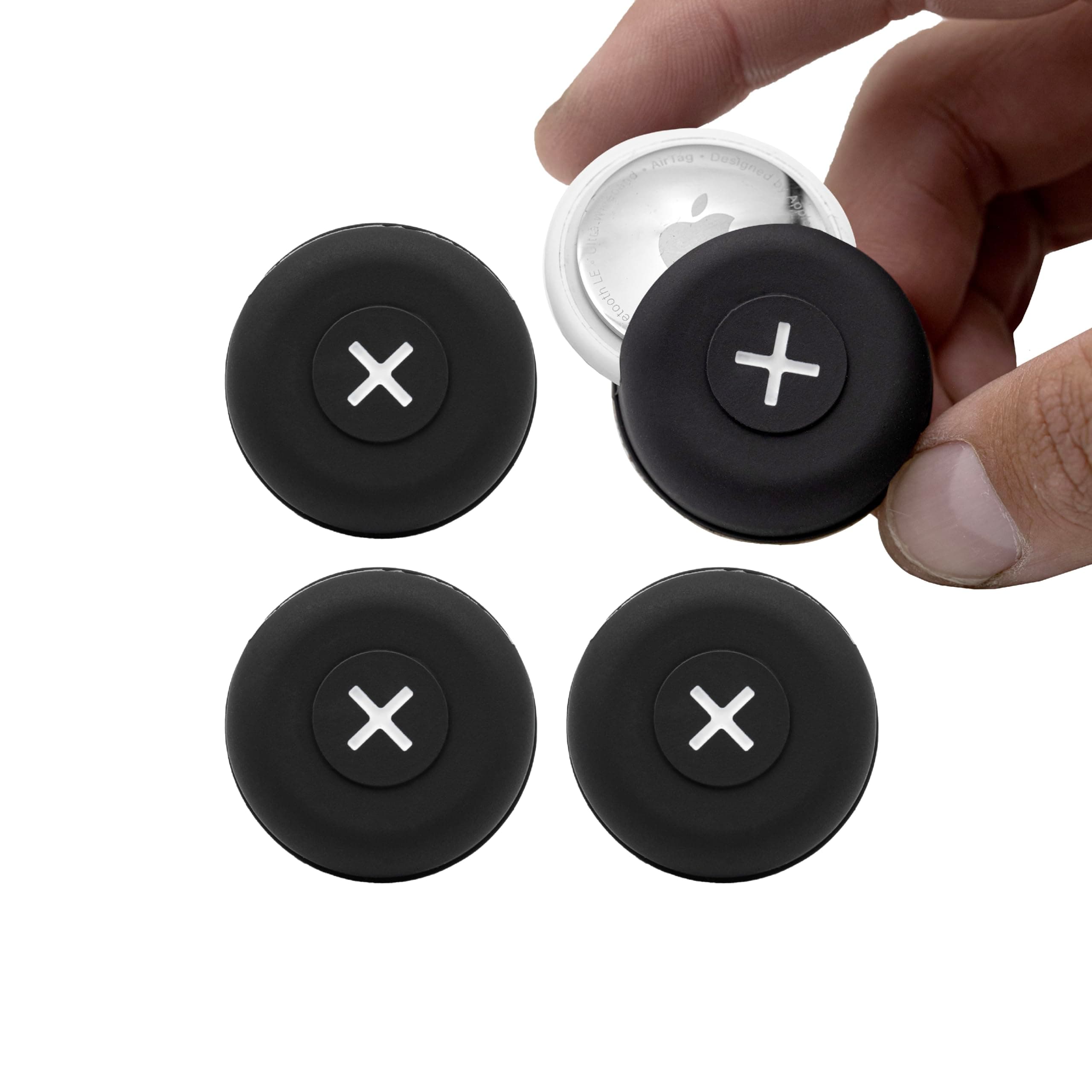 KUVRD Satellite - Stick Anywhere GPS Tracker Cases: Silicone Adhesive Cases for Luggage, Keys, Bikes & More, Waterproof Protection (4 Pack)