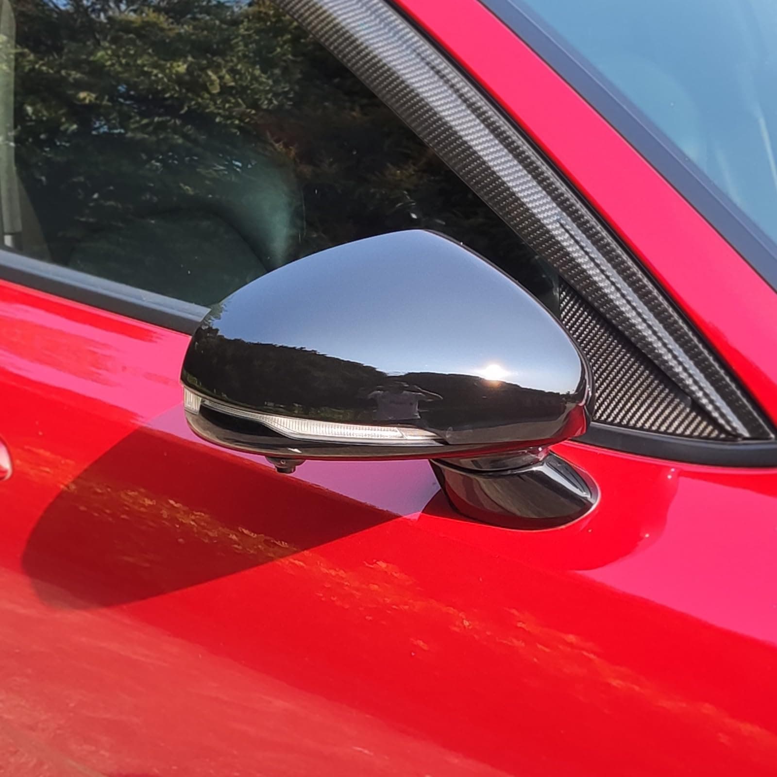 YOUTOOCAR 2PCS Glossy Black Exterior Mirror Covers Side Rear View Mirror Covers Trim Compatible with Kia Stinger 2018-2023 Accessories (C)