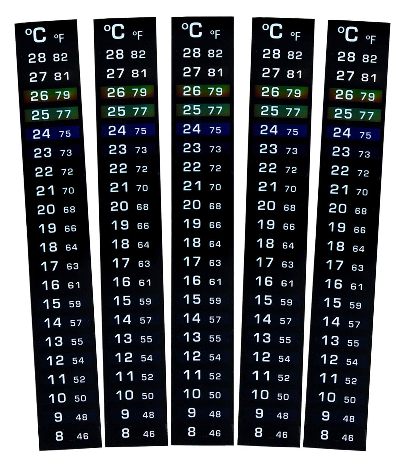 (Pack of 5) Fermenter Adhesive Crystal Strip Thermometer 46-82F (8-28C) Ideal for Kombucha, Beer, Wine, Brewing and Fermentation …