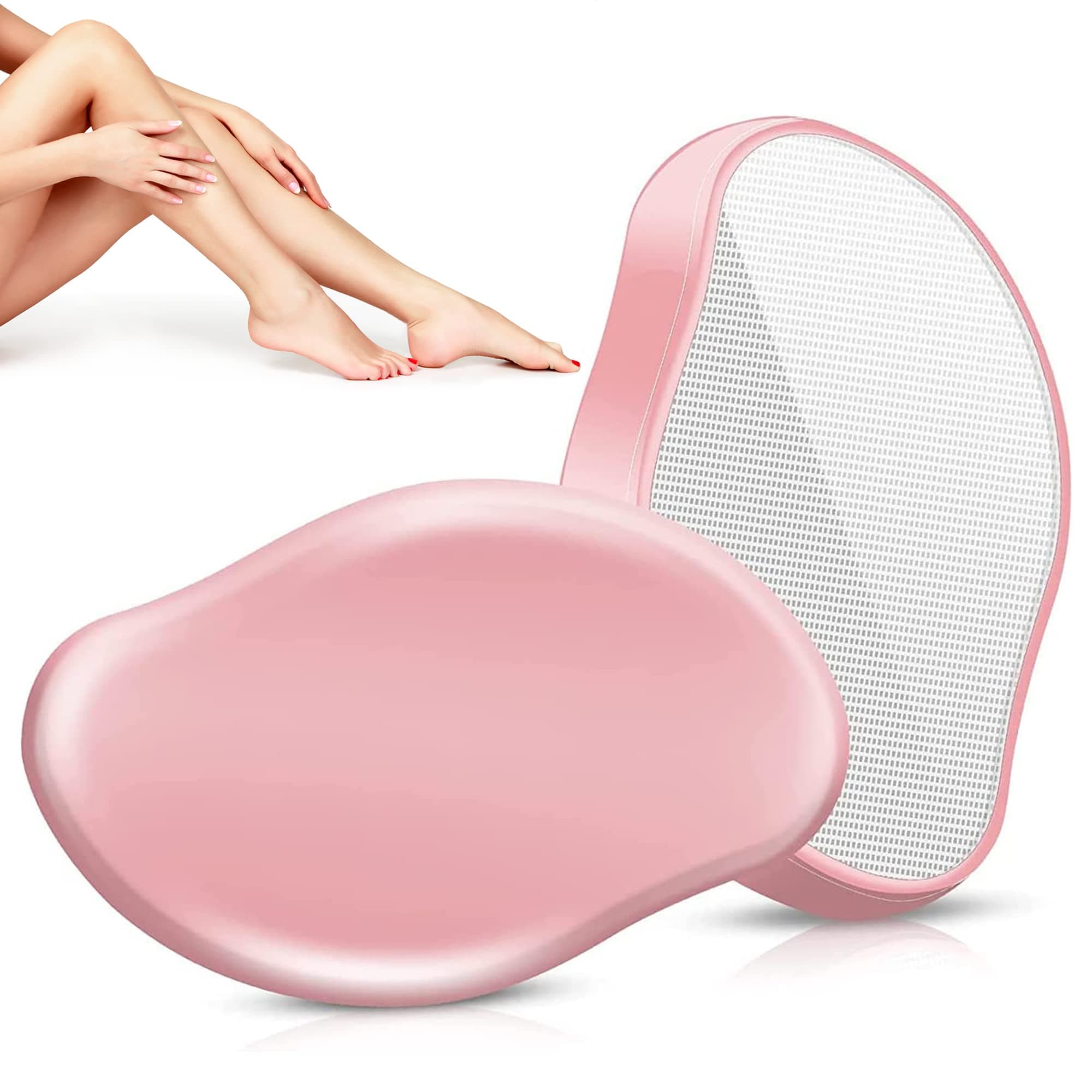 Crystal Hair Eraser for Women and Men - Crystal Hair Eraser for Hair Removal - Reusable Crystal Hair Remover Painless Exfoliation Hair Removal Tool, Magic Hair Eraser for Back Arms Legs (Mistyrose)