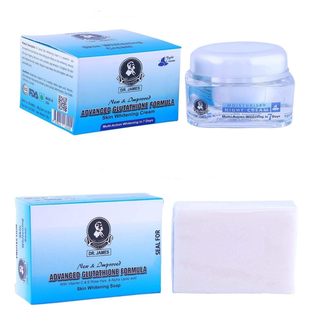 Dr james Cream Health Care Beauty Skin Whitening Cream and Soap