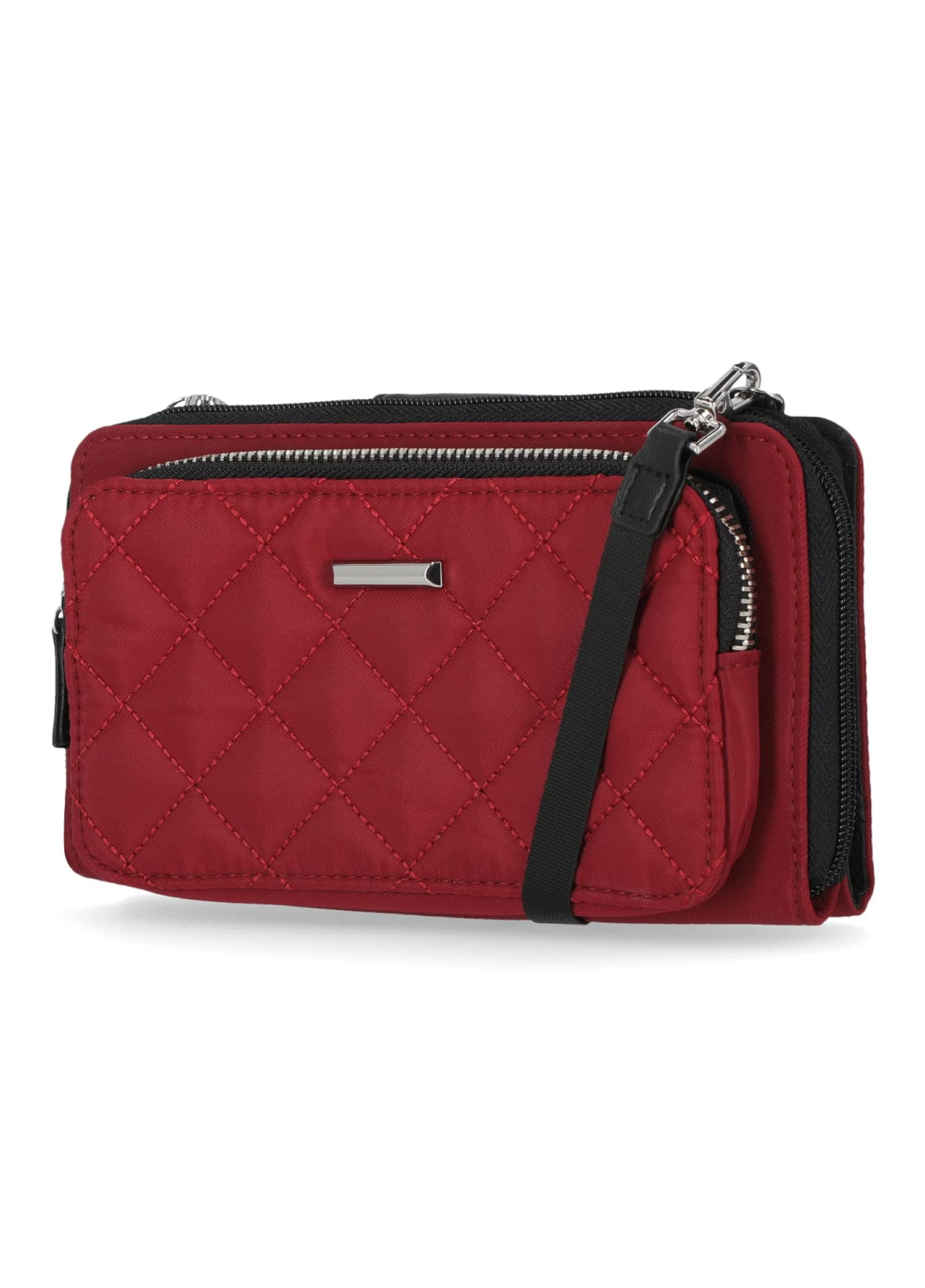 Mundi Mavis Womens RFID Crossbody Wallet Purse with Smart Phone Pocket, Deep Red, One size