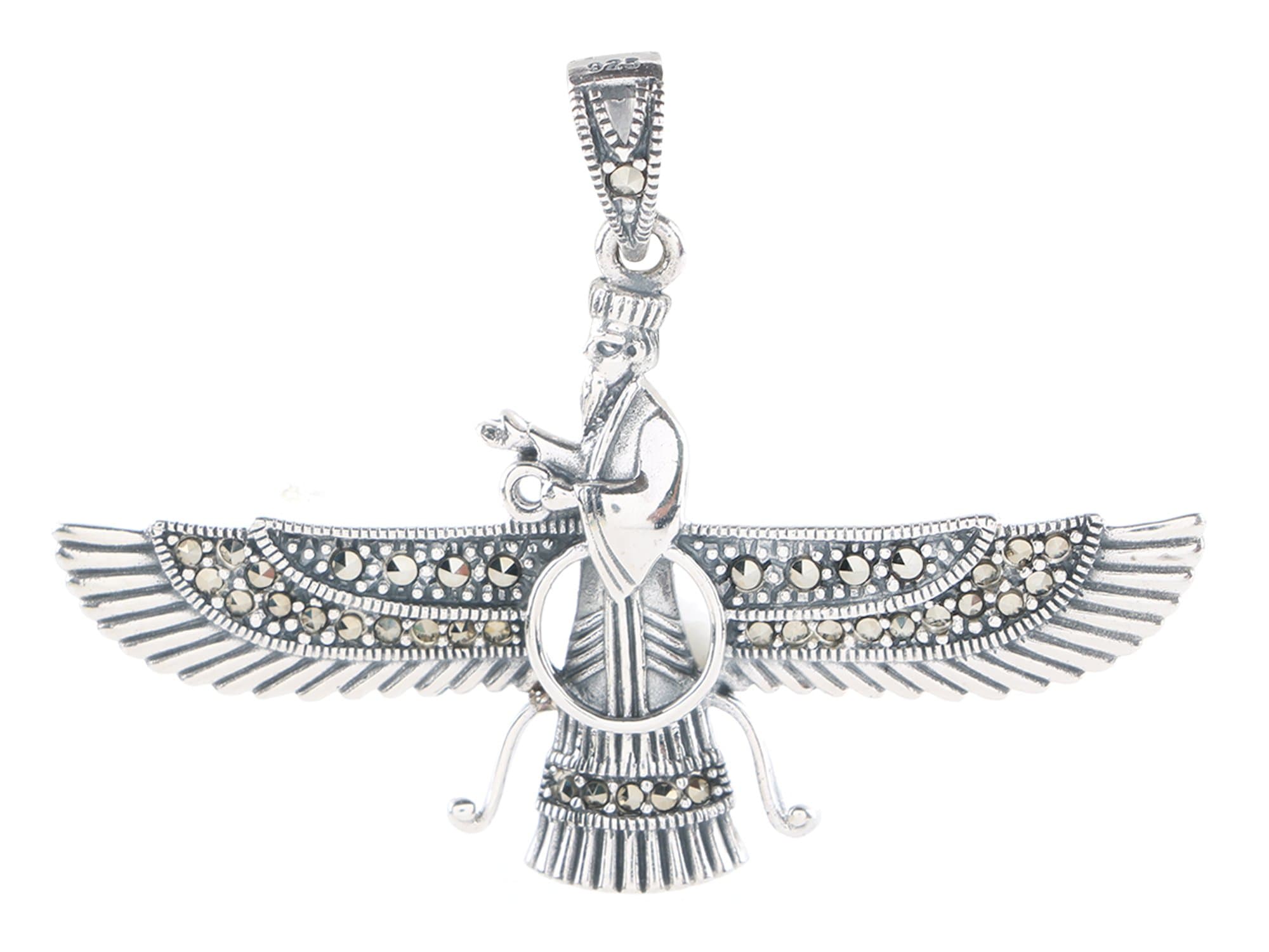 Ananth JewelsSomma Made with Swarovski Marcasite 925 Silver Pendant Asho Farohar for Men