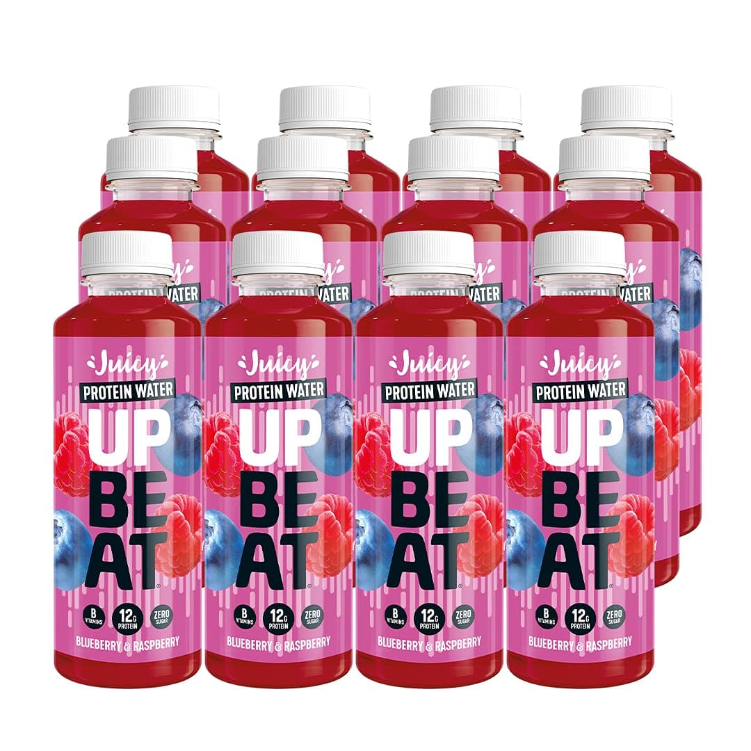 UPBEAT Juicy Protein Water 12x 500ml | High Protein, Zero Sugar, Energising B Vitamins