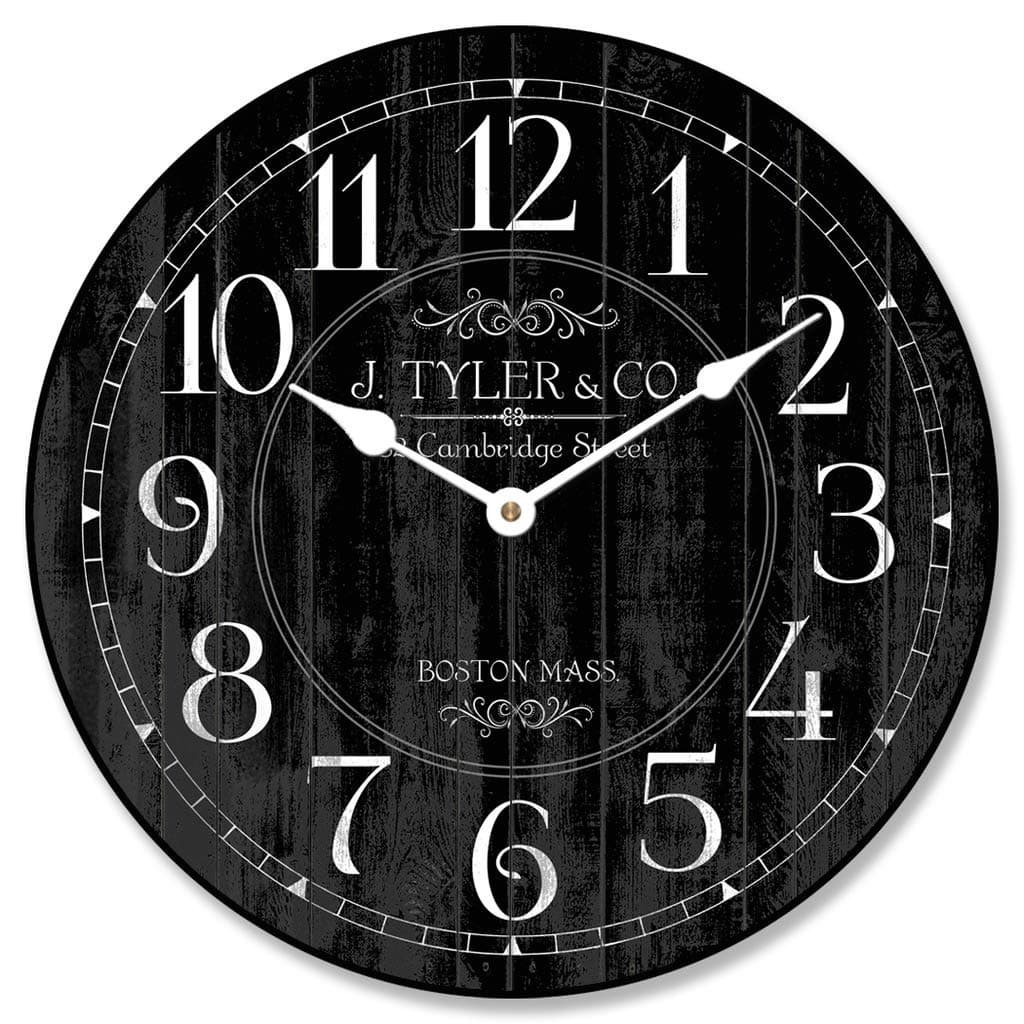 Harbor Black Wall Clock