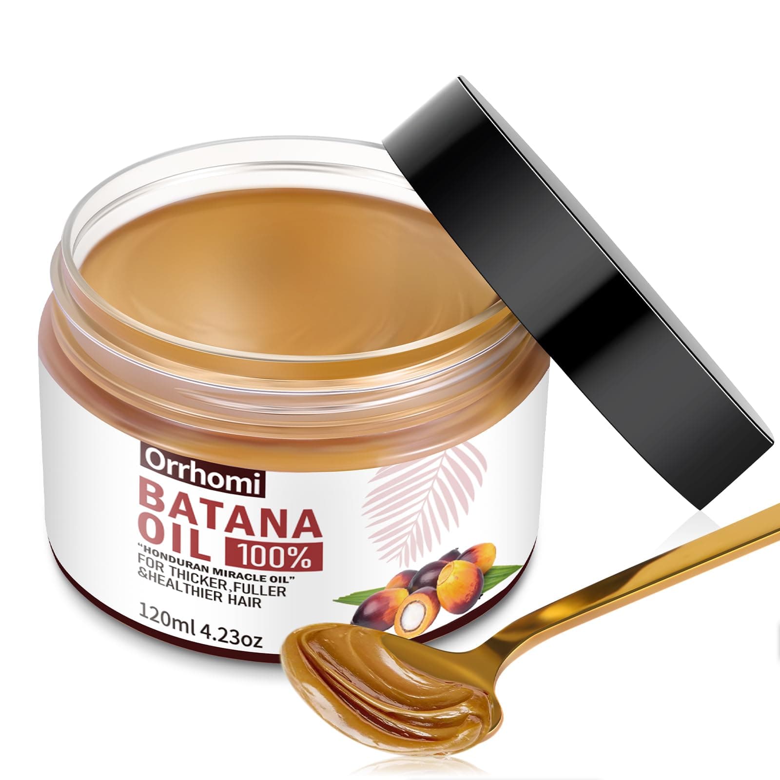 Batana Oil for Hair Growth, 100% Pure & Organic Batana Oil, Cold Pressed Traditional Palm Nut Serum, Unrefined Hair Growth Serum Prevents Hair Loss