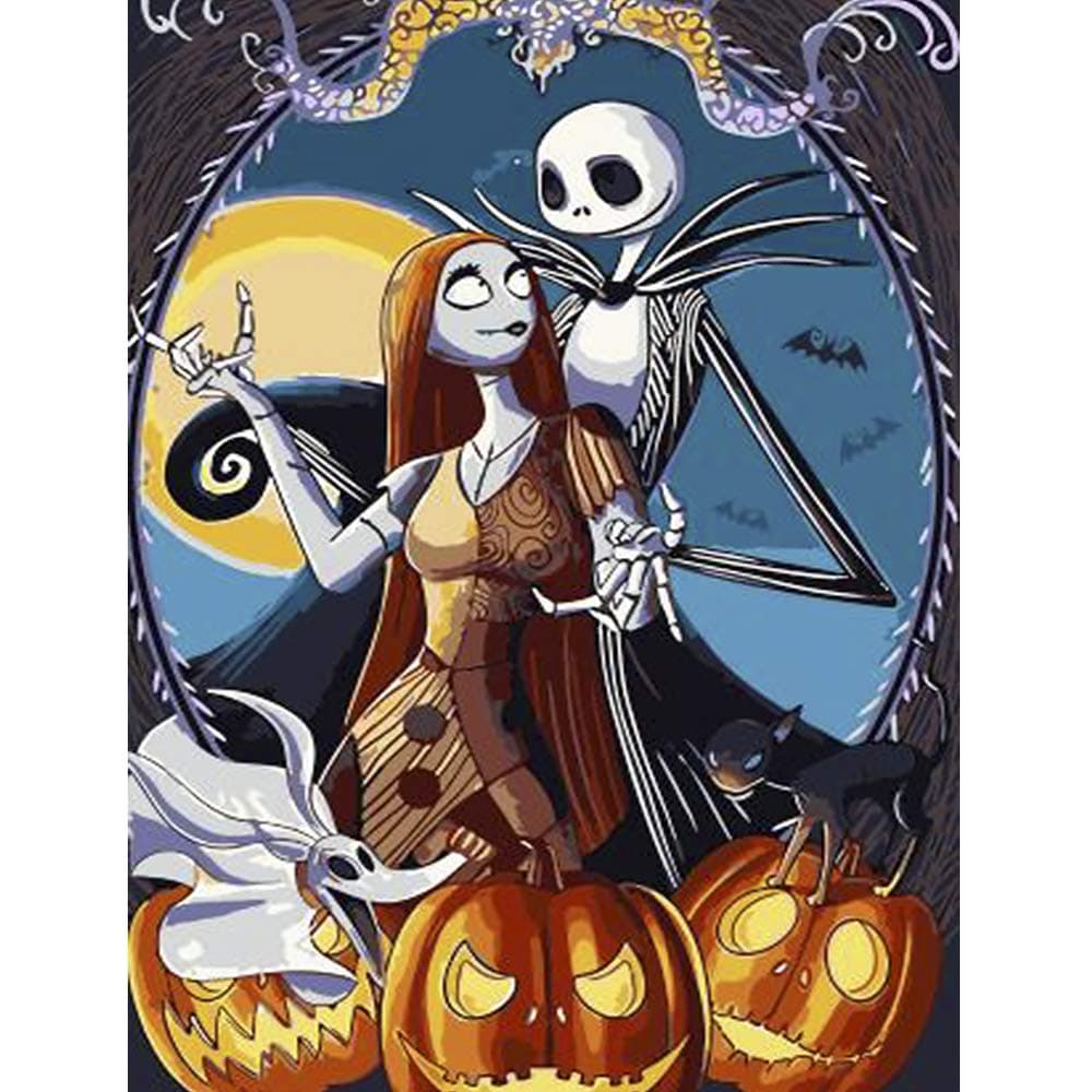 Blovec DIY Paint by Numbers for Adults Acrylic Oil Painting by Numbers Kits Art Crafts for Home Wall Decoration 16x20 Inch (Jack Halloween Skull)