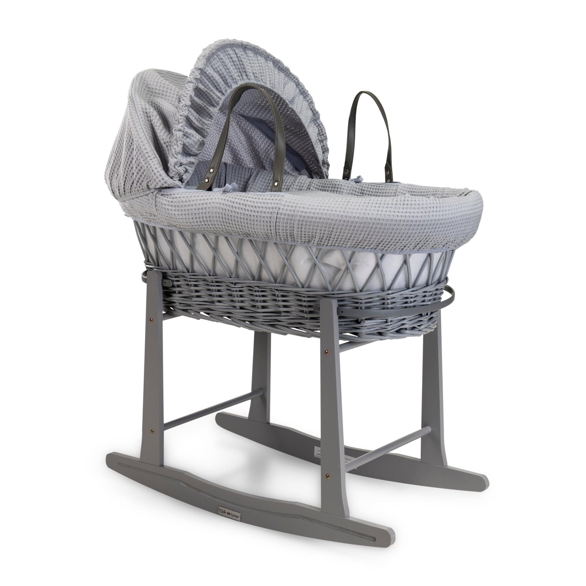 Clair de Lune Moses Basket and Stand, Grey, 68 x 30 cm