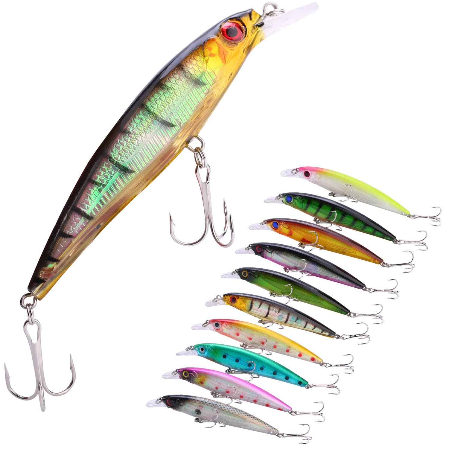 Minnow Fishing Lures Crankbaits Set Fishing Hard Baits Swimbaits Boat Topwater Lures for Trout Bass Perch Fishing