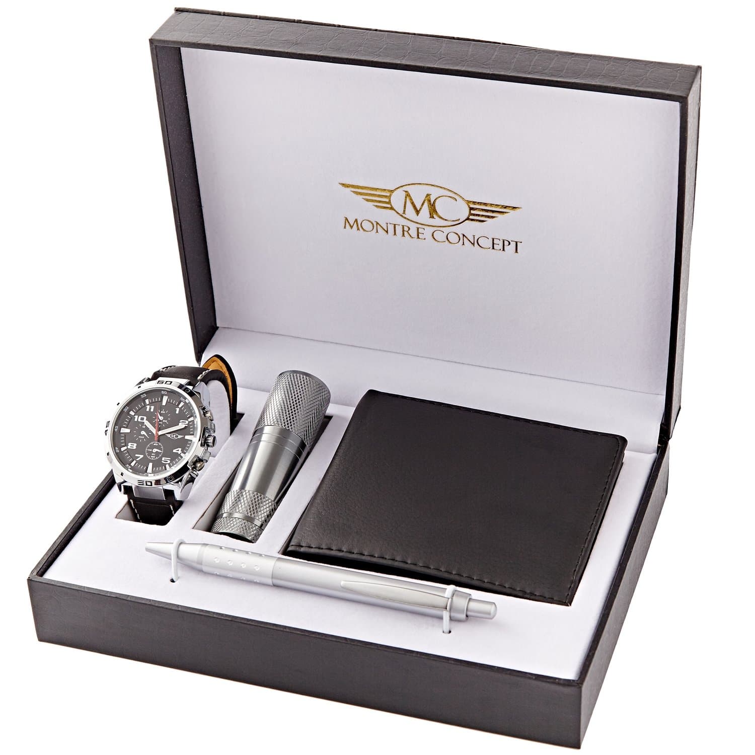 Man with Torch, Wallet and Watch Gift Set Pen clpa765-noir-noir Reference