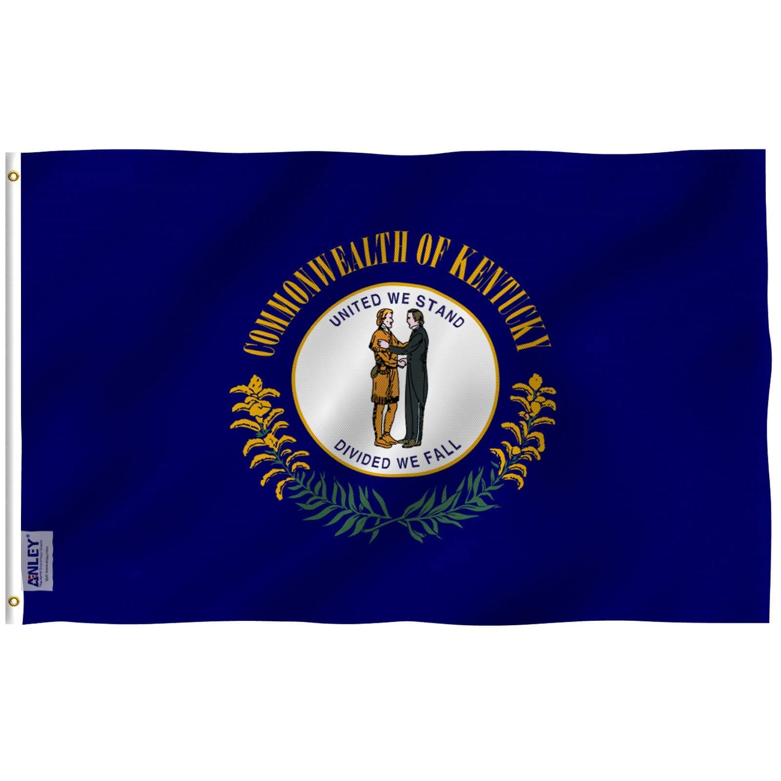 ANLEY Fly Breeze 3x5 Foot Kentucky State Flag - Vivid Color and UV Fade Resistant - Canvas Header and Double Stitched - Kentucky KY Flags Polyester with Brass Grommets 3 X 5 Ft