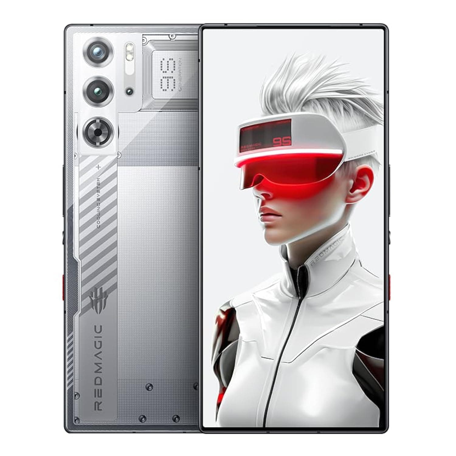 REDMAGIC 9S Pro 120Hz Gaming Phone, 5G Android Smartphone, 16GB RAM+512GB ROM, Snapdragon 8 Gen 3, 6.8" AMOLED Full Screen, FHD+, 50MP Camera, Dual-Sim, Unlocked Mobile Phone Silver
