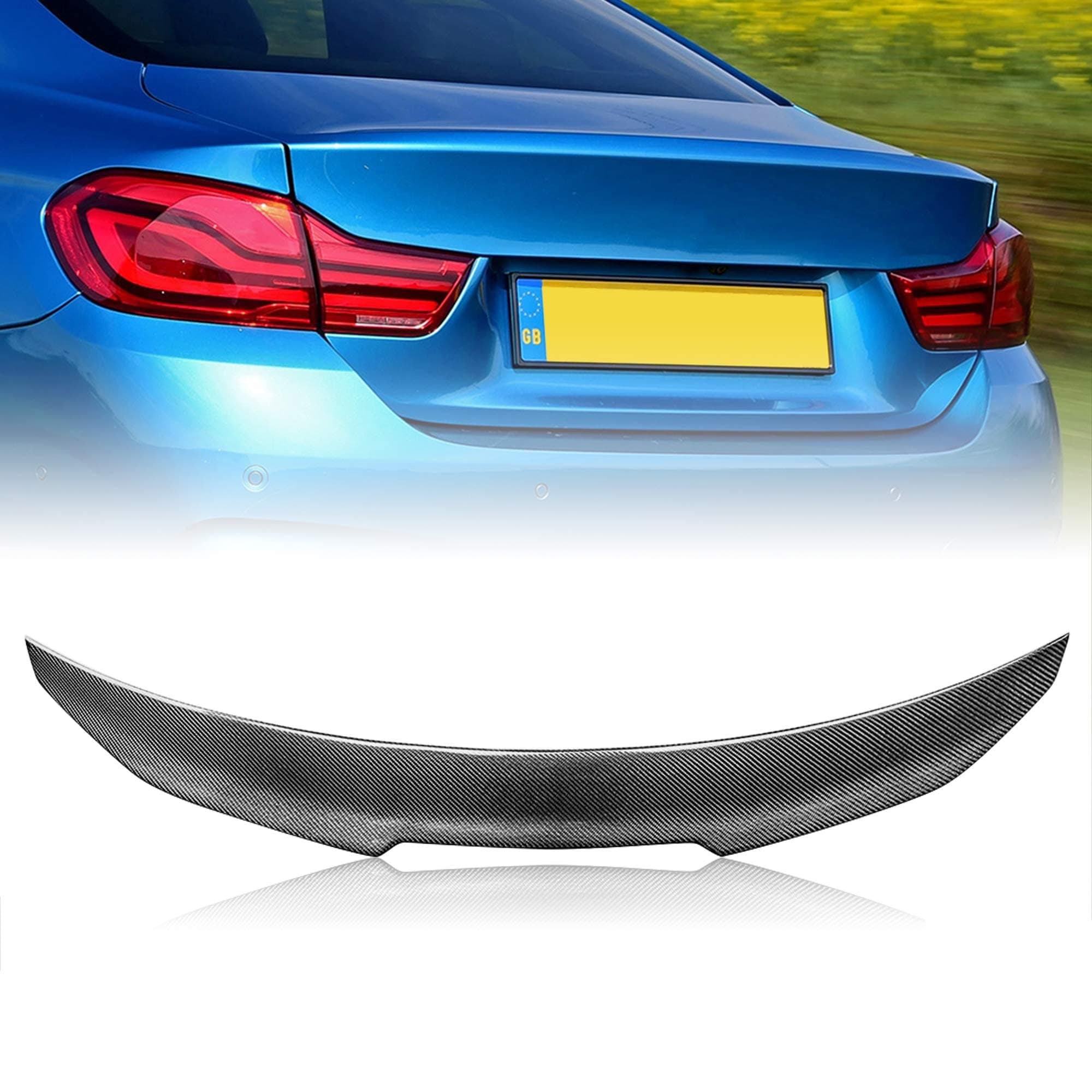 Real Carbon Fiber Trunk Spoiler Wing Compatible with 2014-2020 BMW 4-Series F32 Coupe Spoiler