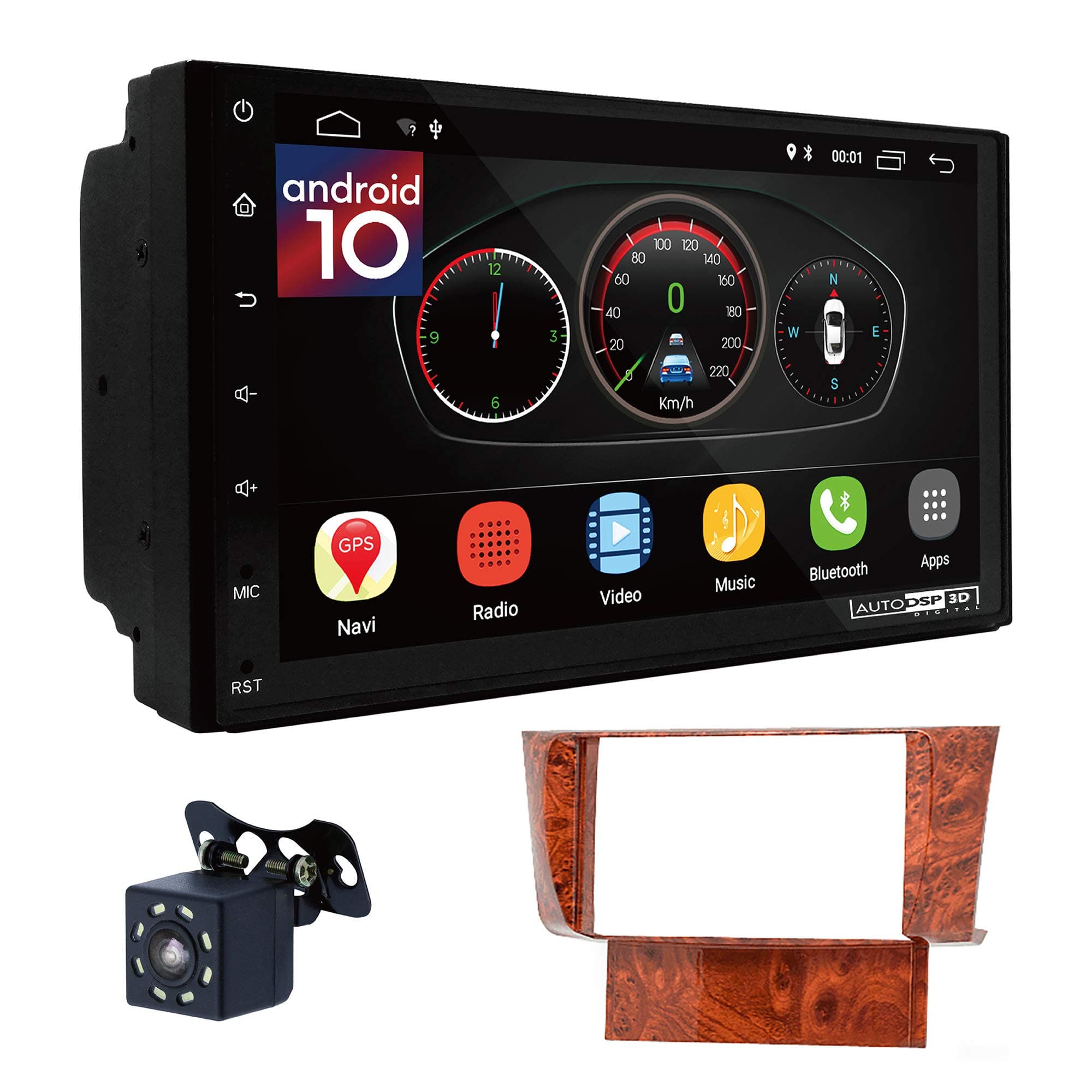 UGAR EX10 7" Android 10.0 DSP Car Stereo Radio Plus 11-353 Fascia Kit Compatible for Toyota Celsior (UFC30) 2001-2006