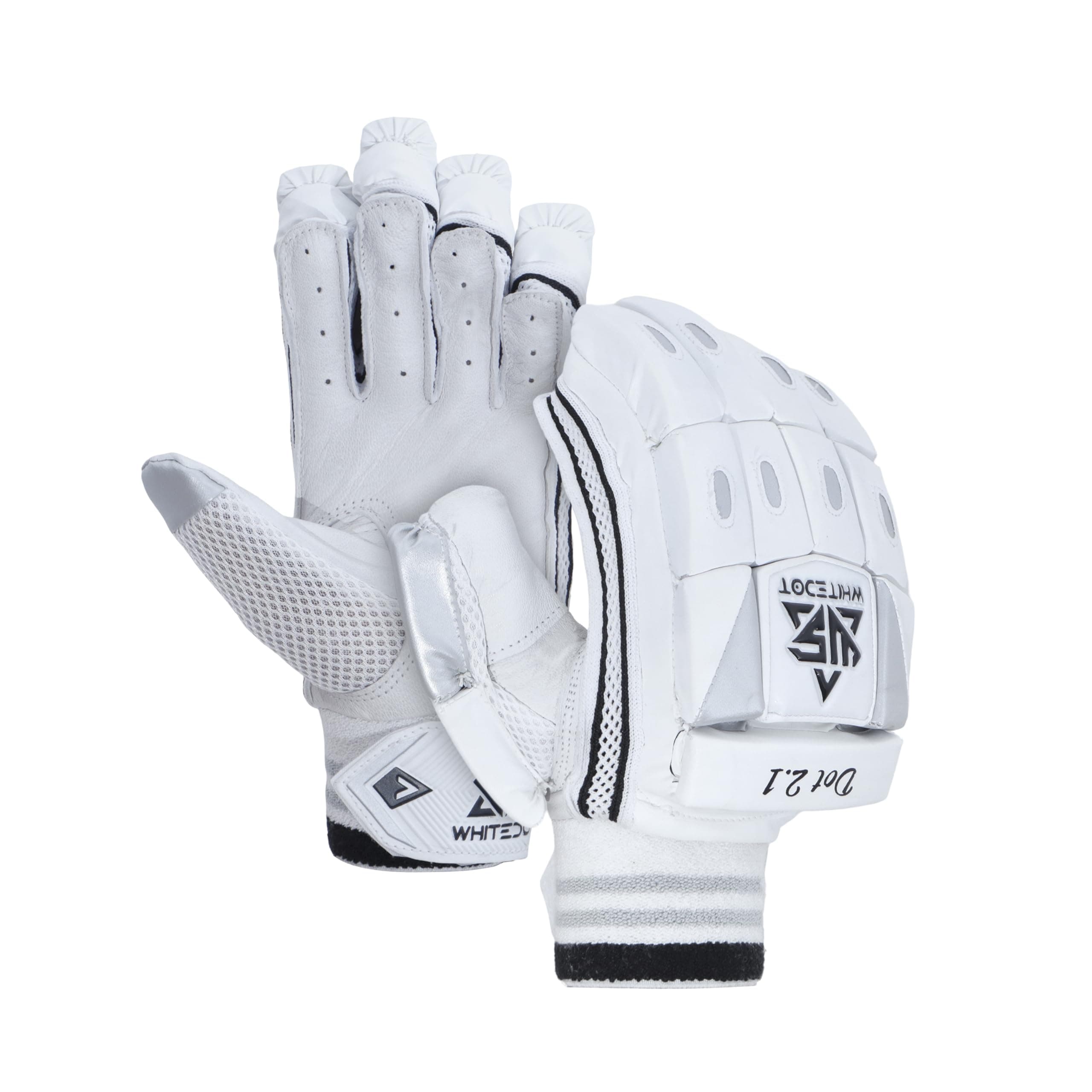 Whitedot Dot 2.1 Cricket Batting Gloves with Full Finger Inner Gloves Suitable for Mens/Adult/Large