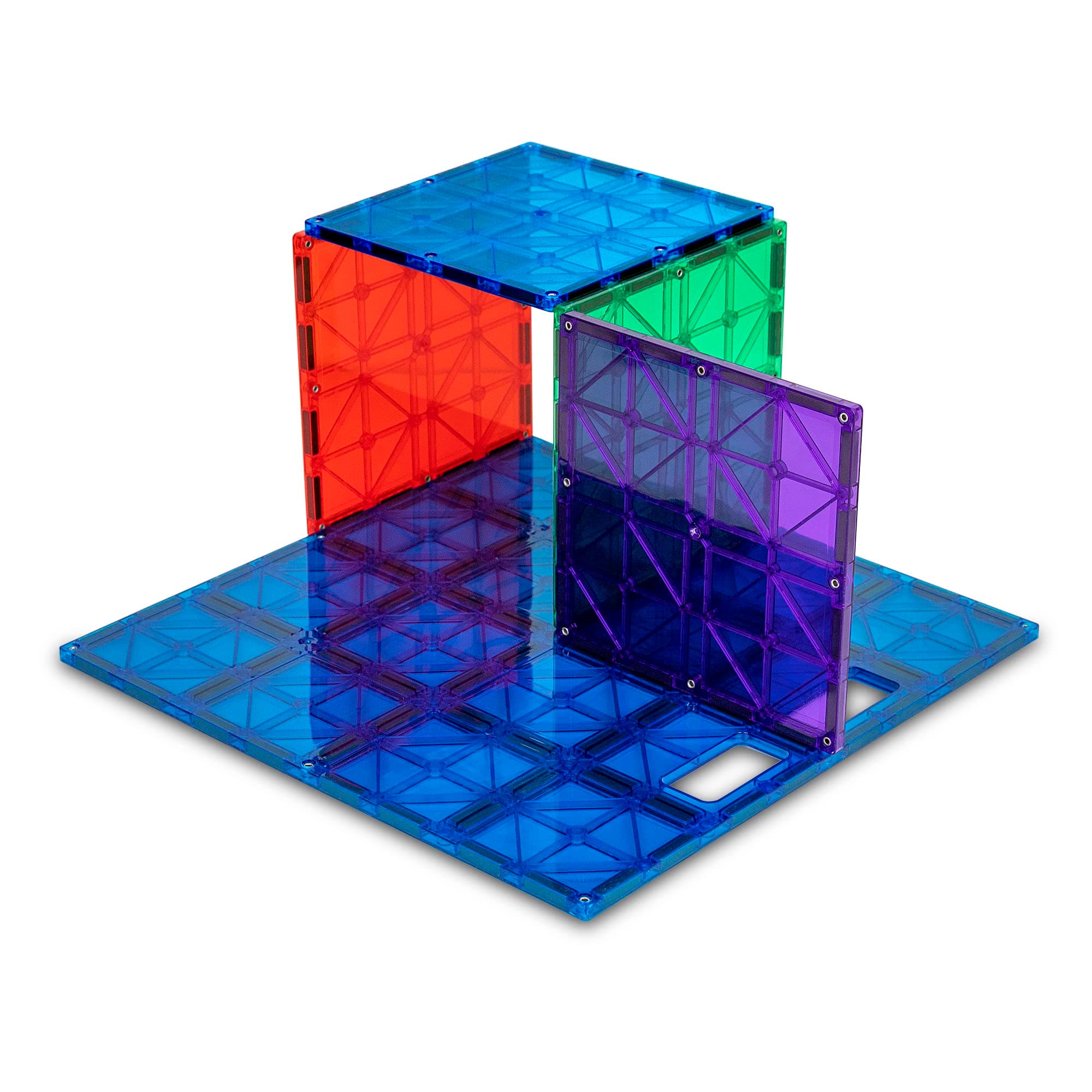 Super Durable Building Stabilizer Set, Great Add On to All Magnet Tiles Sets Works with All Leading Brands 1-12"x12" & 4-6"x6" (Colors May Vary)