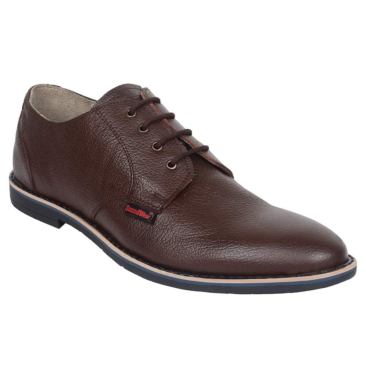 SeeandWearFormal Shoes for Mens. Brown Pure Leather Branded Pointed with lace up Shoe.