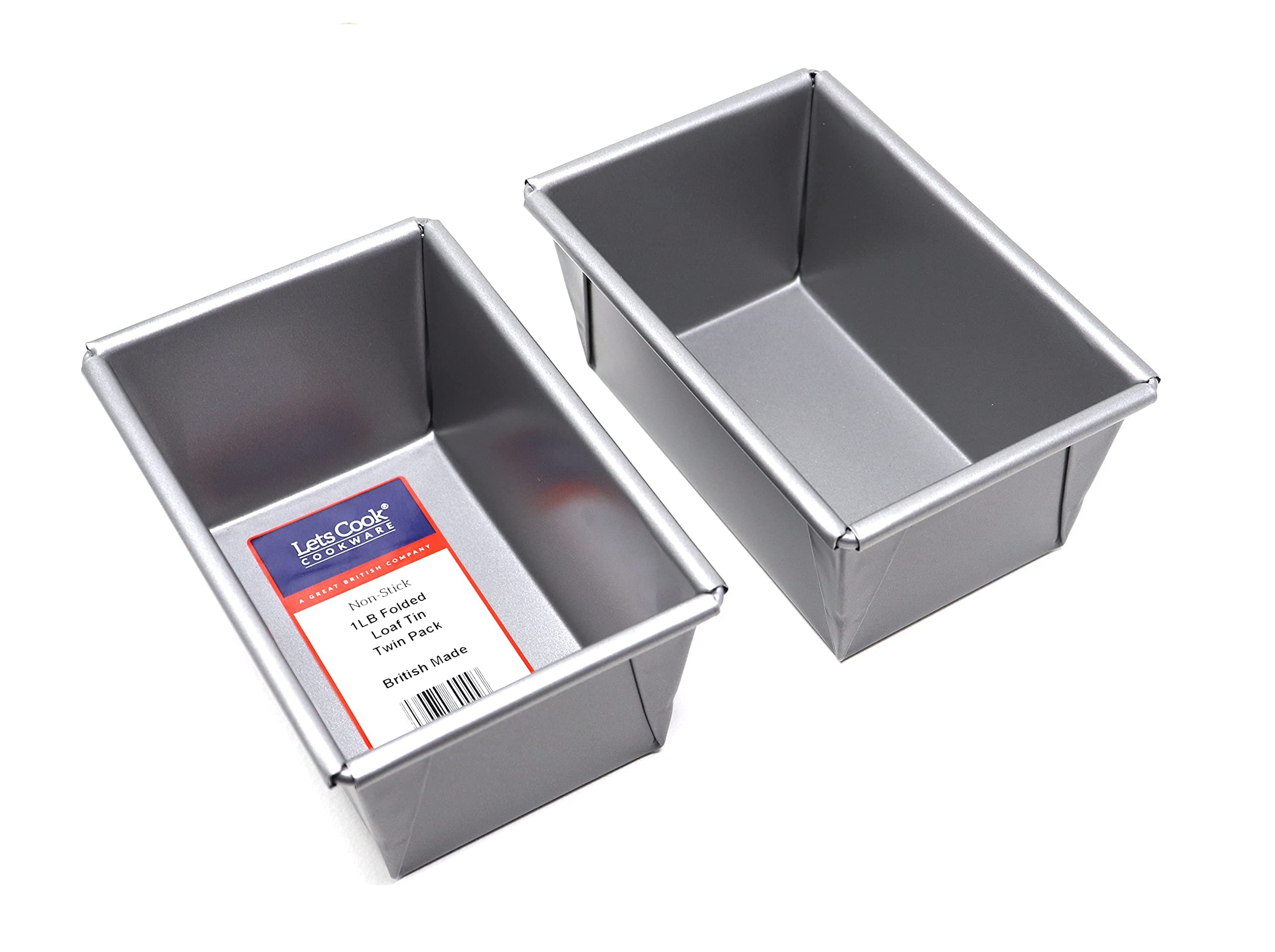 – 1LB Traditional Farmhouse Loaf Tins, Box Style, Non Stick, British Made
