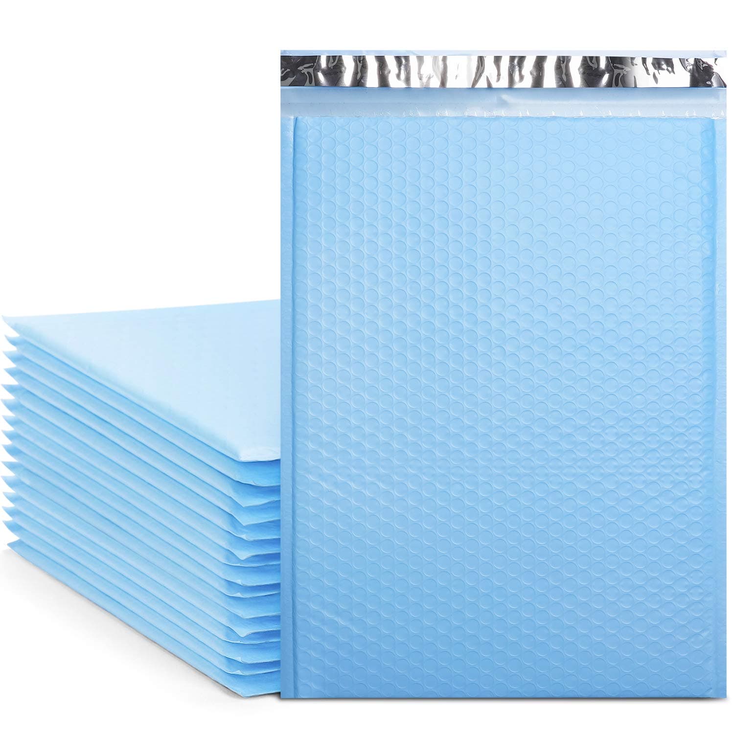 Fuxury Bubble Mailers, 10.5x16 Inch 25 Pack Padded Envelopes Self Seal Adhesive Waterproof, Large Shipping Envelopes, Padded Mailers, Bubble Bags for Mailing, Packaging, Small Business, Light Blue#5