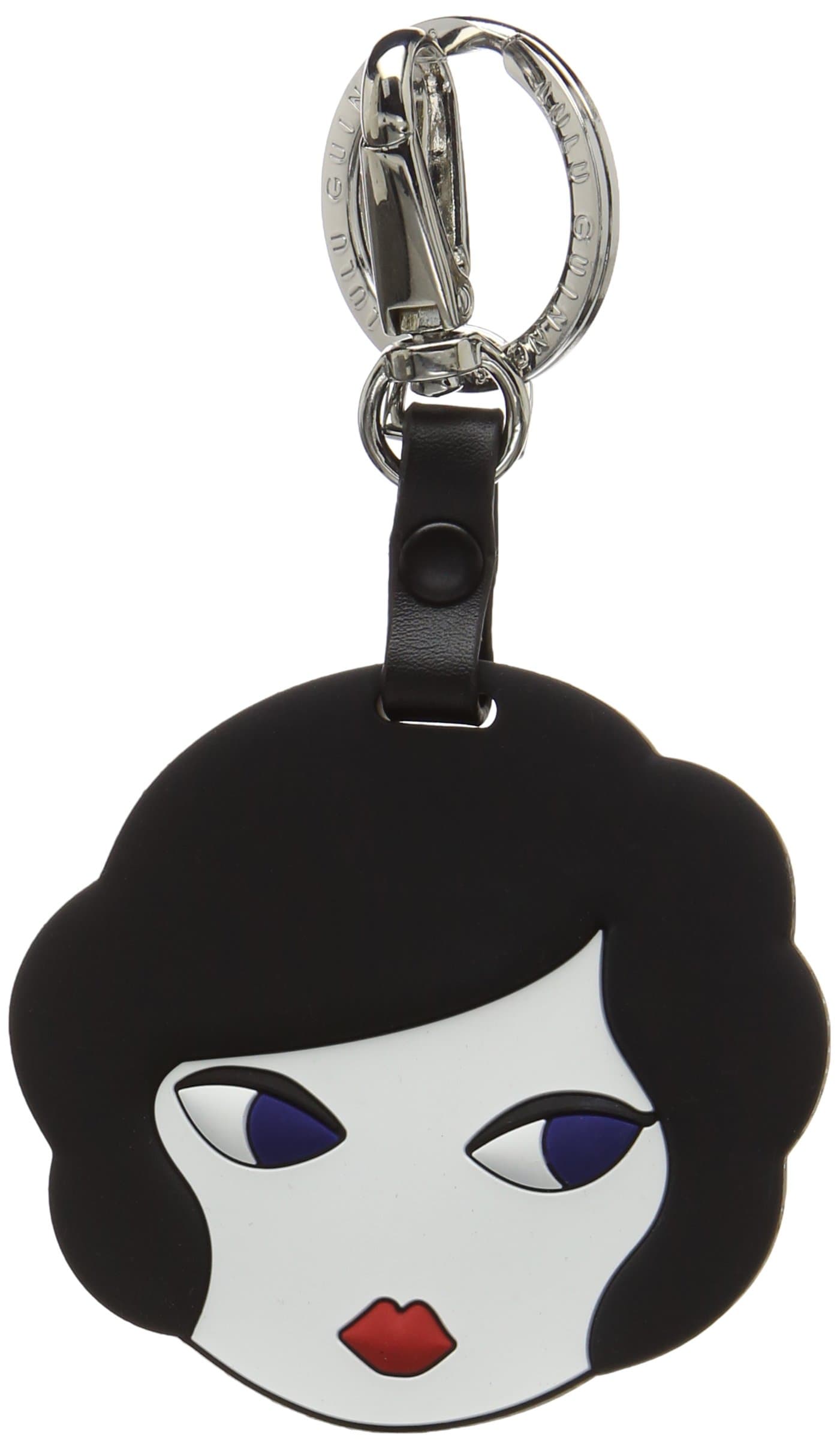 Lulu Guinness Lulu Doll Face Mirror Keyring Black (Black/White)