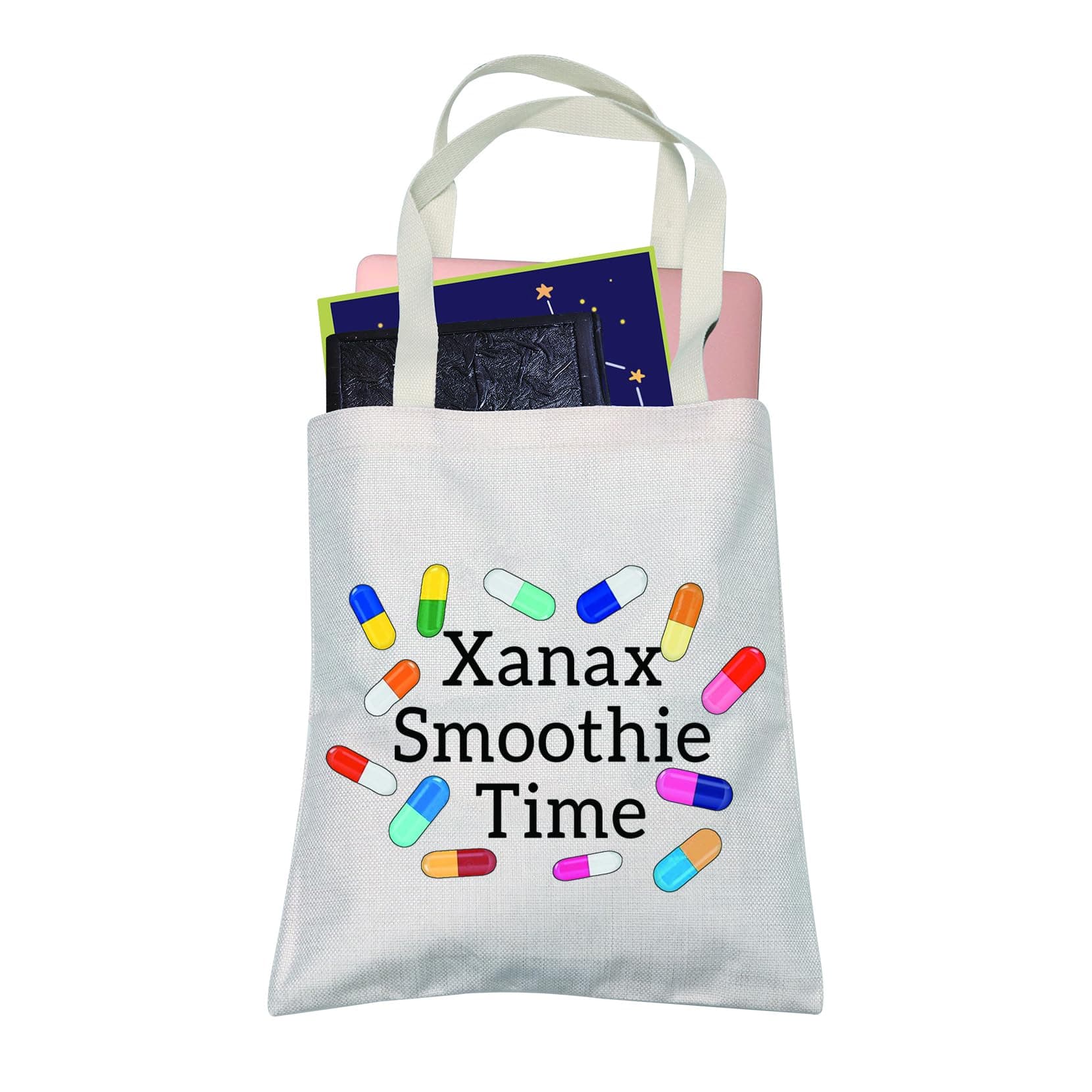 LEVLO Stars Fans Gifts Xanax Smoothie Time Foldable Shopping Bags Housewives Gifts