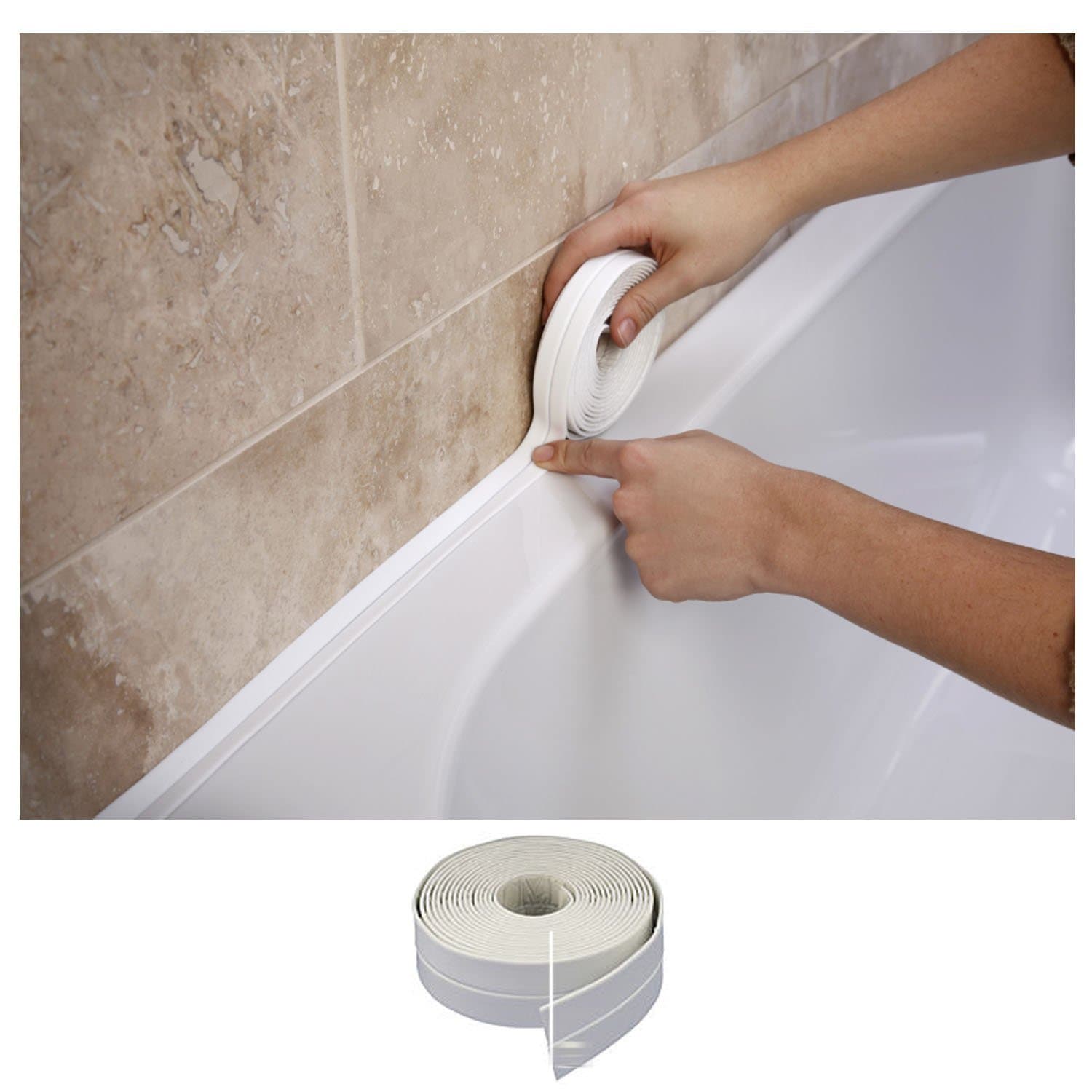 Generic Waterproof Caulk Strip Sealing Tape/Kitchen/Bathroom/Toilet/Wall Sealing Tape - White (38mm x 3. 35m)