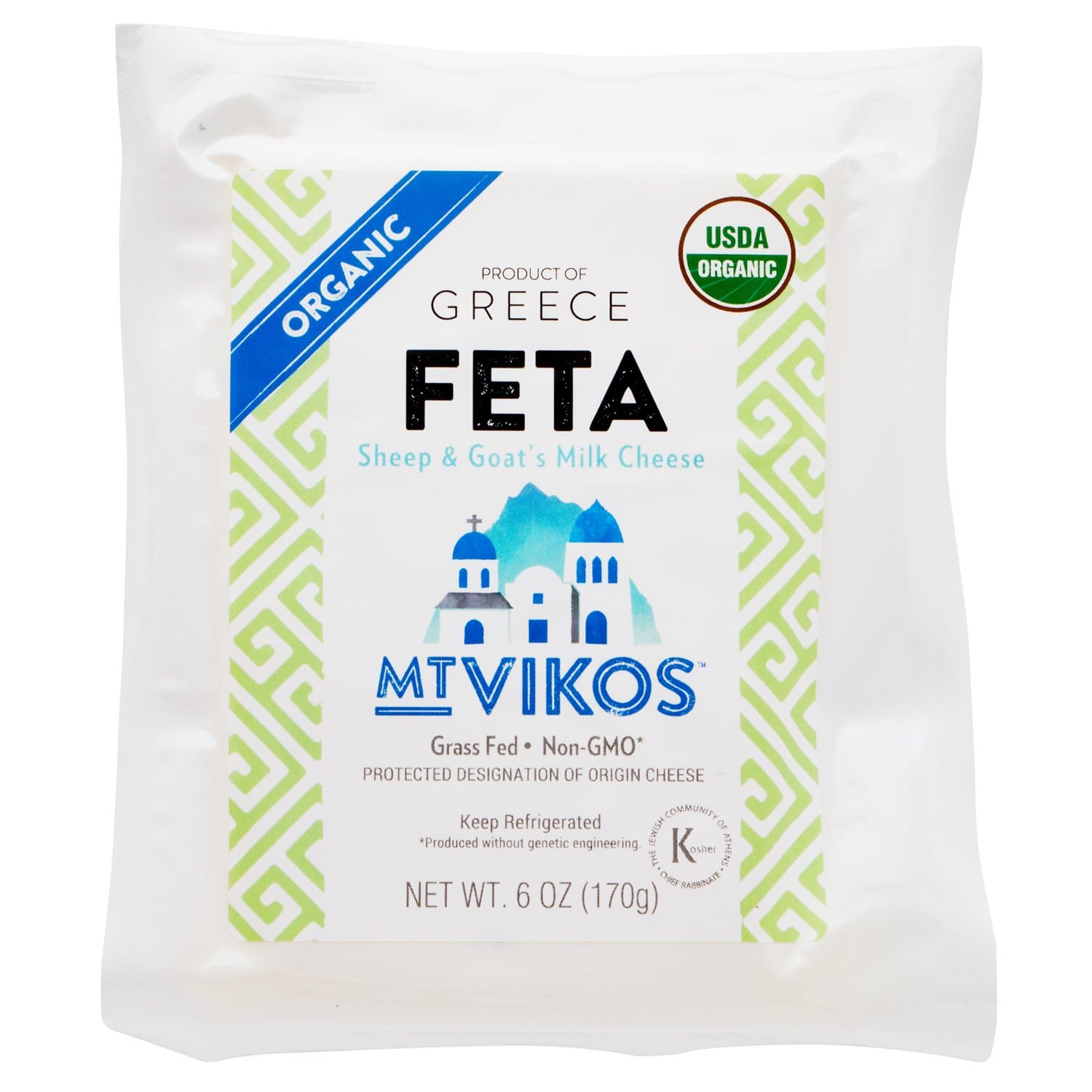 Mt Vikos, Organic Feta Cheese, 6 oz
