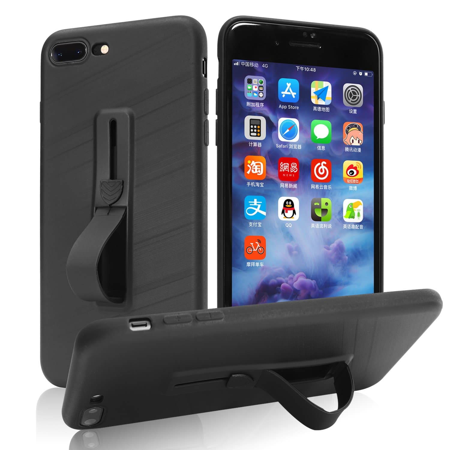 iphone 7 plus case iphone 8 plus case, suvapotac soft tpu anti-scratch protective case for iphone 7/8 plus (black)