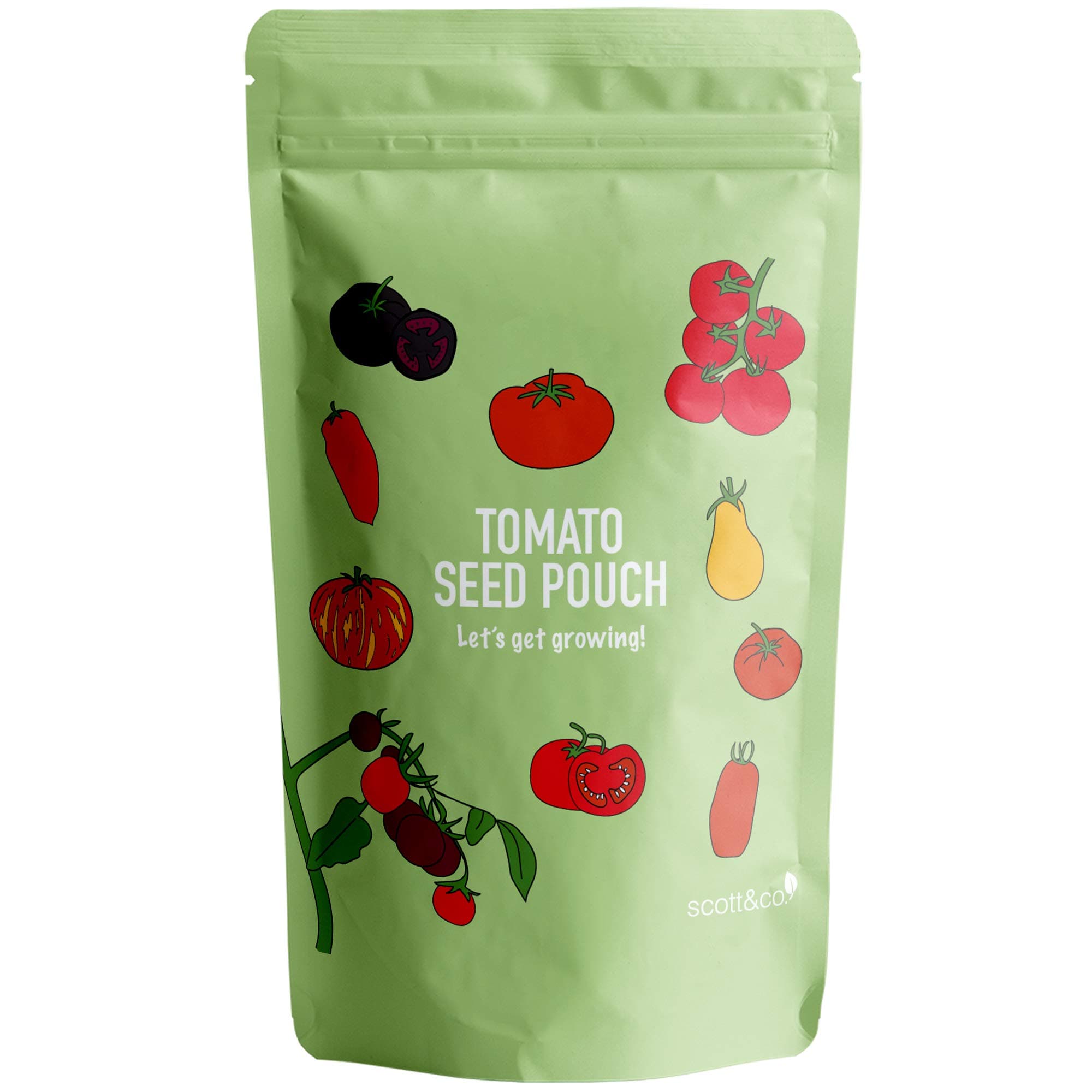 Scott&Co. Tomato Seed Starter Kit, 10 Varieties to Grow Your Own. Indoor and Outdoor Planting. Moneymaker, Golden Queen, Red Cherry, Zebra and More Tomato Seeds, Mother's Day Gifts for Women and Men