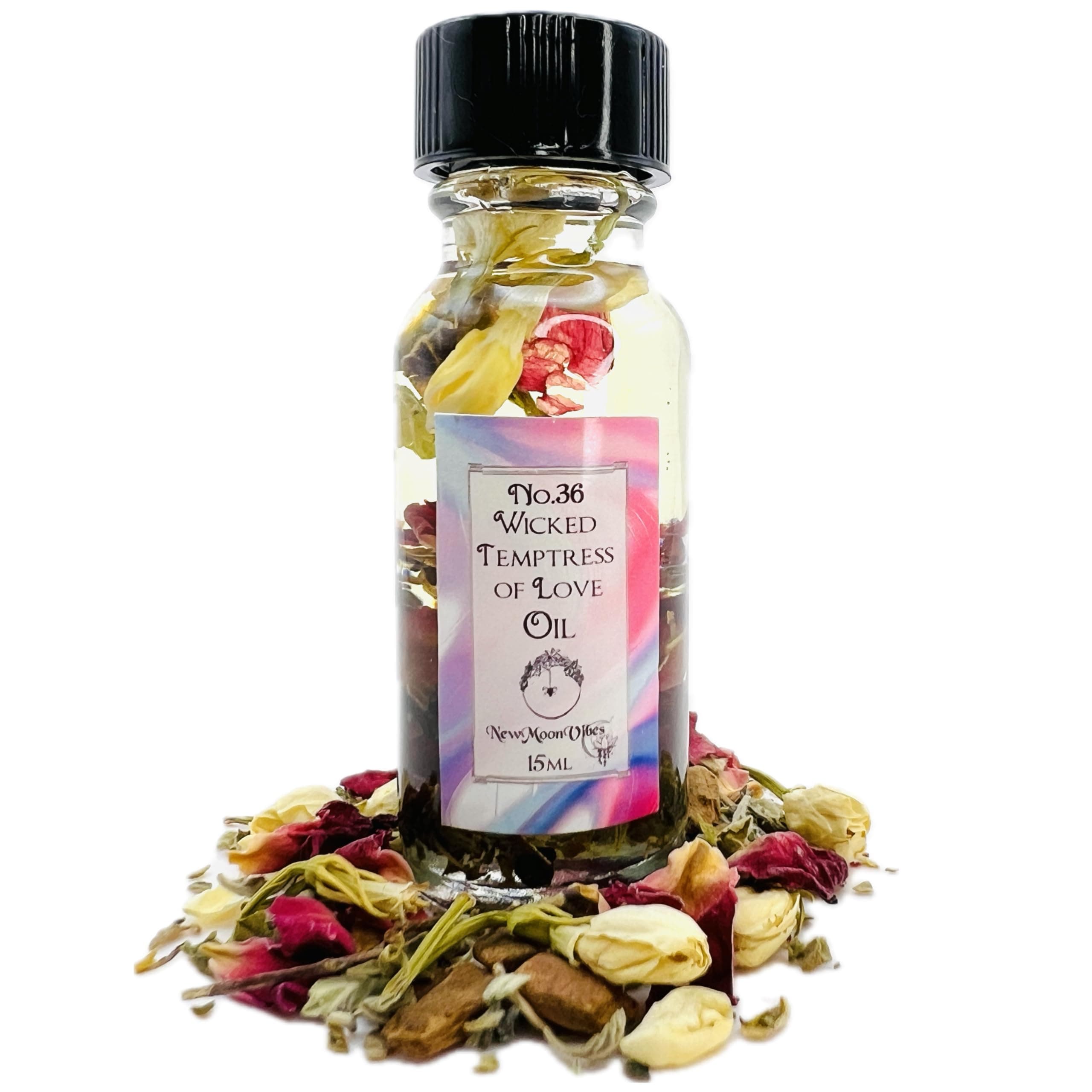 Wicked Temptress of Love Oil by New Moon Vibes - Seduction Irresistible Passion Alluring Power Confidence Charm Spells Conjure Ritual- Handmade with Essential Oils & Herbs - Wicca Pagan Hoodoo Magick