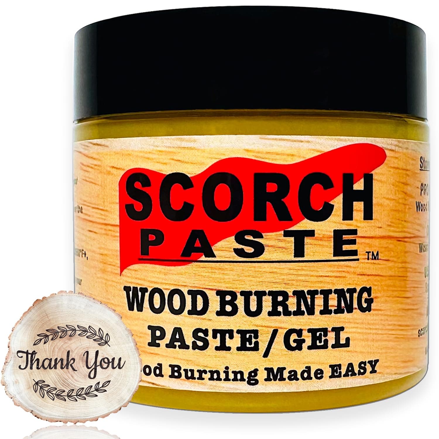 Wood Burning Paste, Wood Burning Gel Marker for Crafting & Stencil Wood Burning, Stable Heat Activated Paste, Accurately & Easily Burn Designs on Wood and Arts - 3 OZ