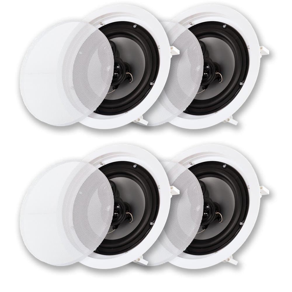 Acoustic Audio CS-IC83 Ceiling 8" Speaker 2 Pair Pack 3-Way Home Theater 1400 Watt