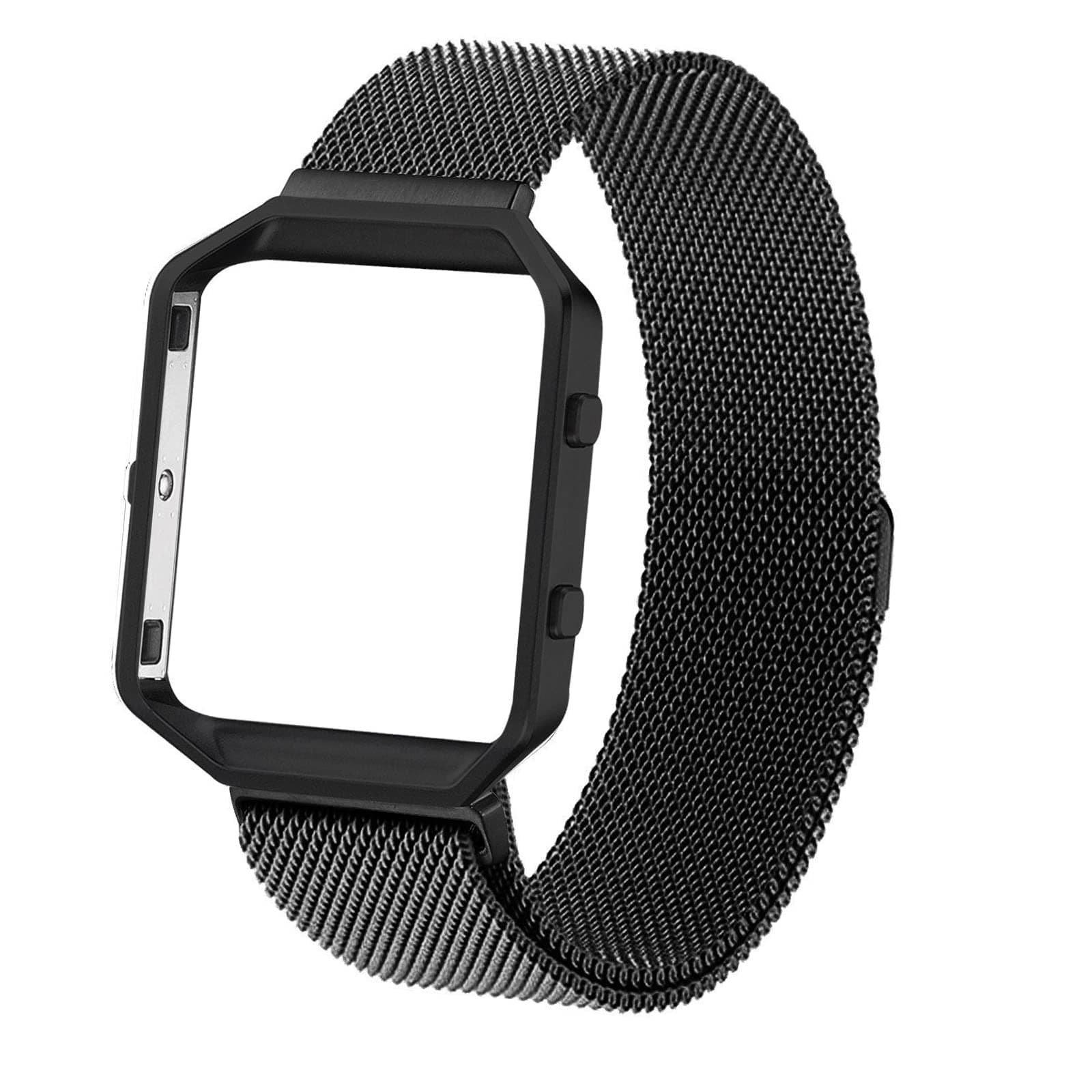 Metal Band Compatible with Fitbit Blaze Bands with Metal Frame,Stainless Steel Mesh Loop Adjustable Wristband Replacement Strap for Women Men Compatible with Fitbit Blaze