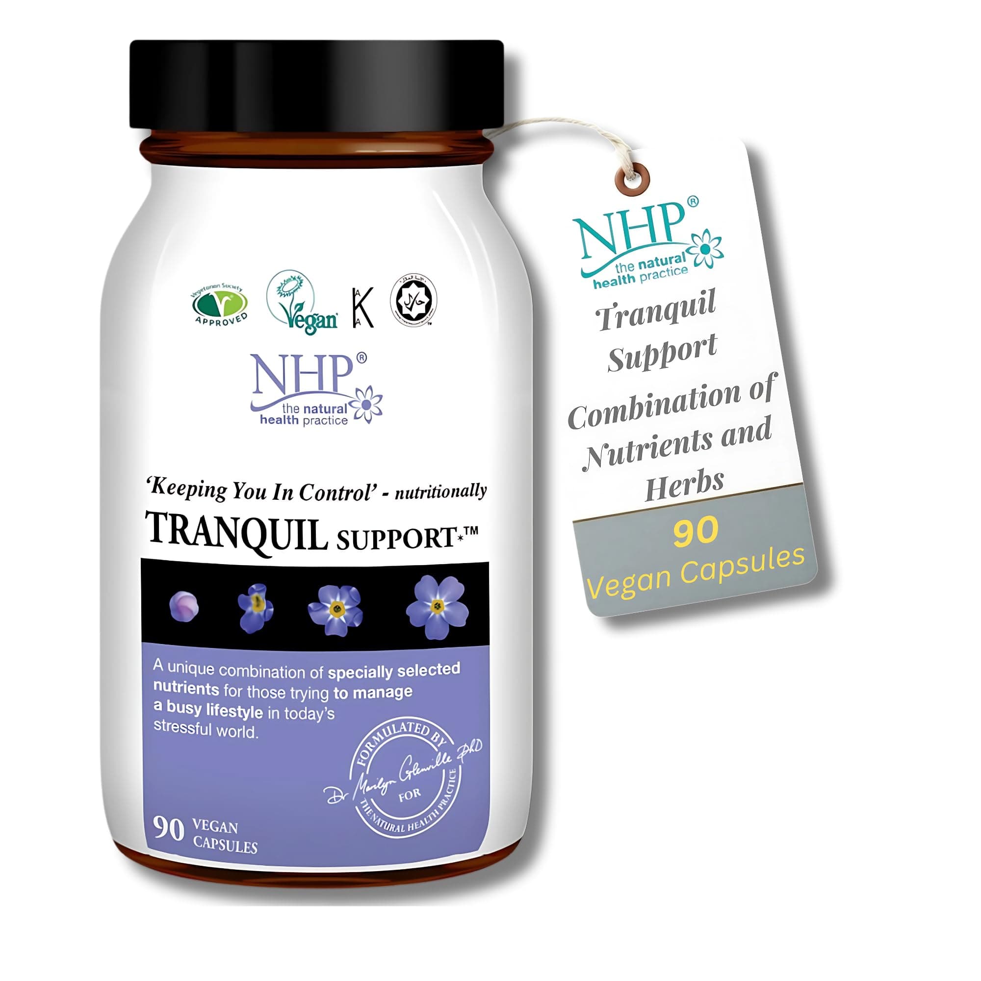 NHP Advanced Tranquil Support A Unique Combination of Nutrients and Herbs to Help You Cope with Stress, Fatigue, and Anxiety – All in One Powerful Supplement 90 Vegan Capsules