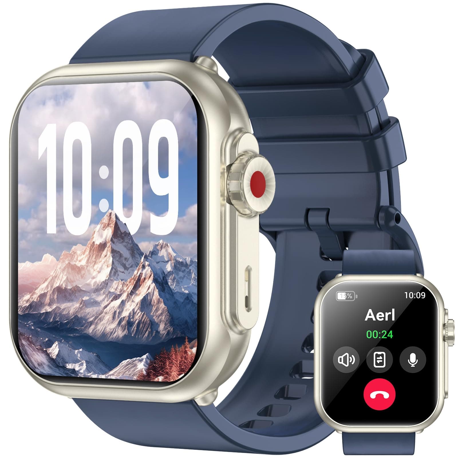 Smart Watch for Men Women, 1000mAh Battery 100-Day Standby Time, 1.85" HD Screen Fitness Tracker, 110+ Sport Modes, IP68 Waterproof, Heart Rate/Sleep Monitor, Fitness Watch for Android/iPhone(Blue)