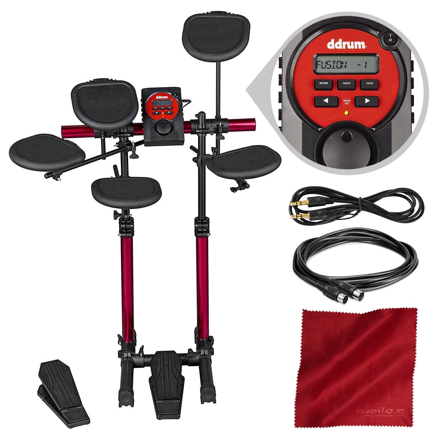 Ddrum DDBeta D-Lite Compact Size Electronic Drum Set with Accessory Bundle