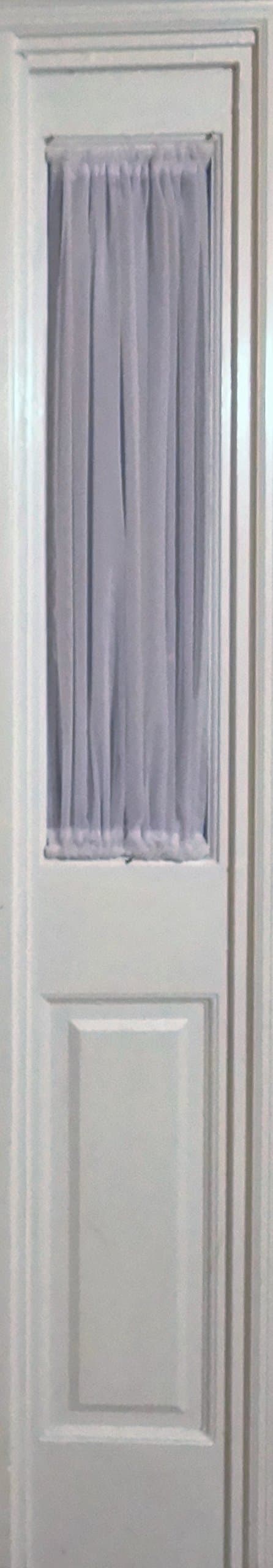 White Sheer SIDELIGHT Curtain 29" Wide 35" Length Rod Pocket TOP and Bottom