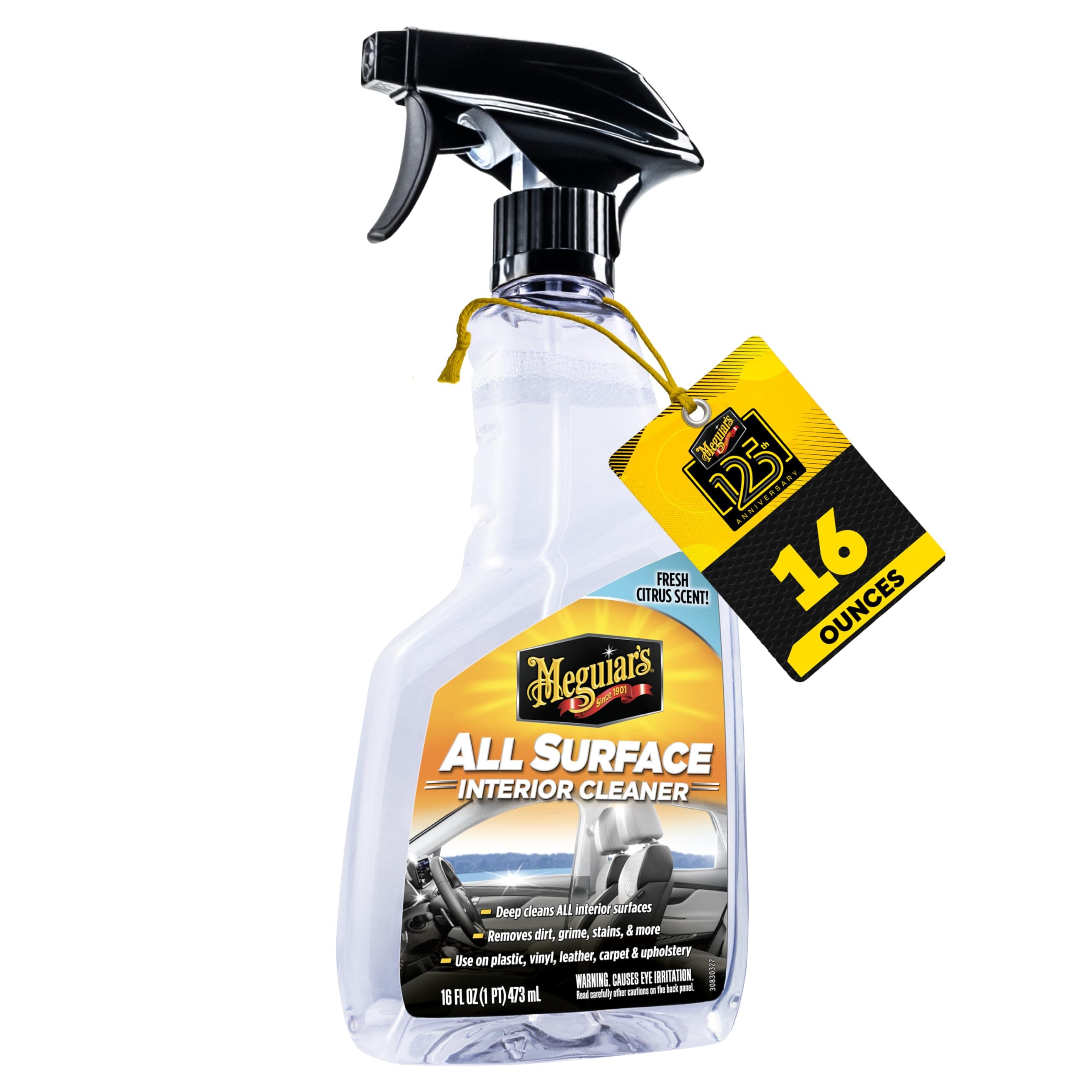 Meguiar's All Surface Interior Cleaner - All Purpose Interior Cleaner Quickly and Safely Cleans All Your Surfaces and Leaves Behind a Pleasant Scent, 16oz