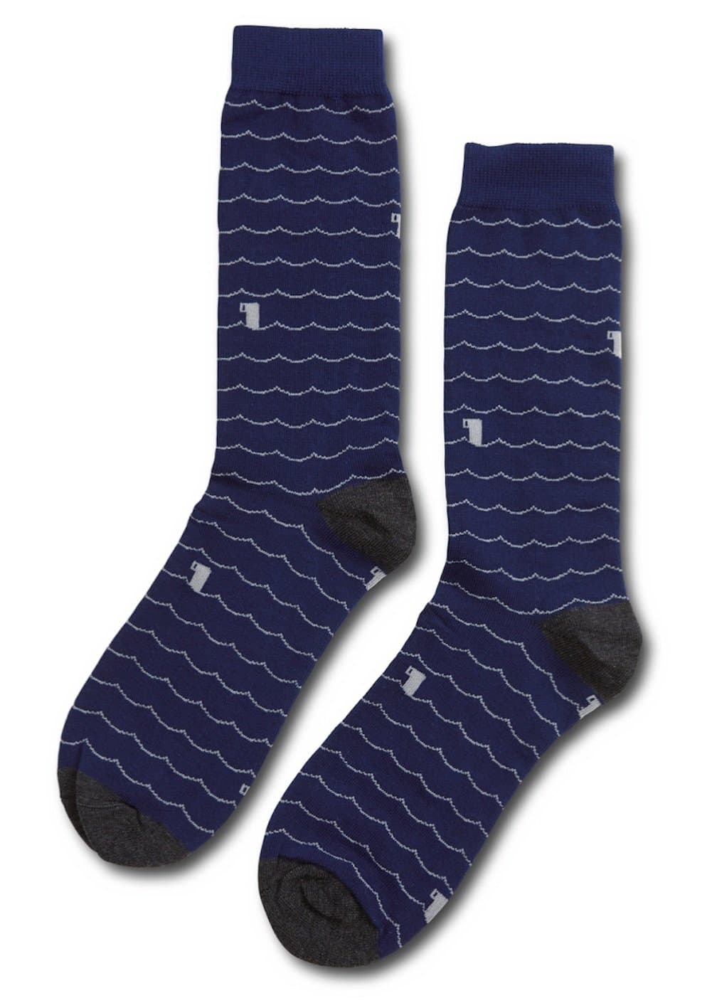 16Submarine Navy Blue Submarine Periscope Dress Socks - Cotton/Poly Blend - Classic Design