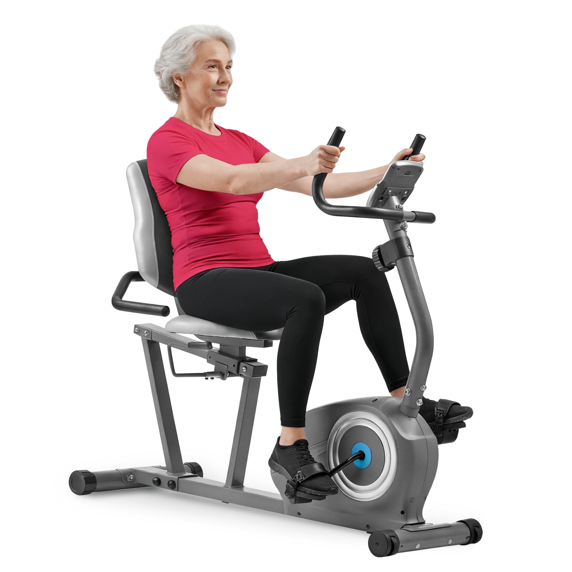 JLL Exercise Bike for Home Use, Magnetic Recumbent Exercise Bike for Seniors, Smart Bluetooth Compatible with Exclusive SunnyFit App, Indoor Stationary Bike with LCD Display