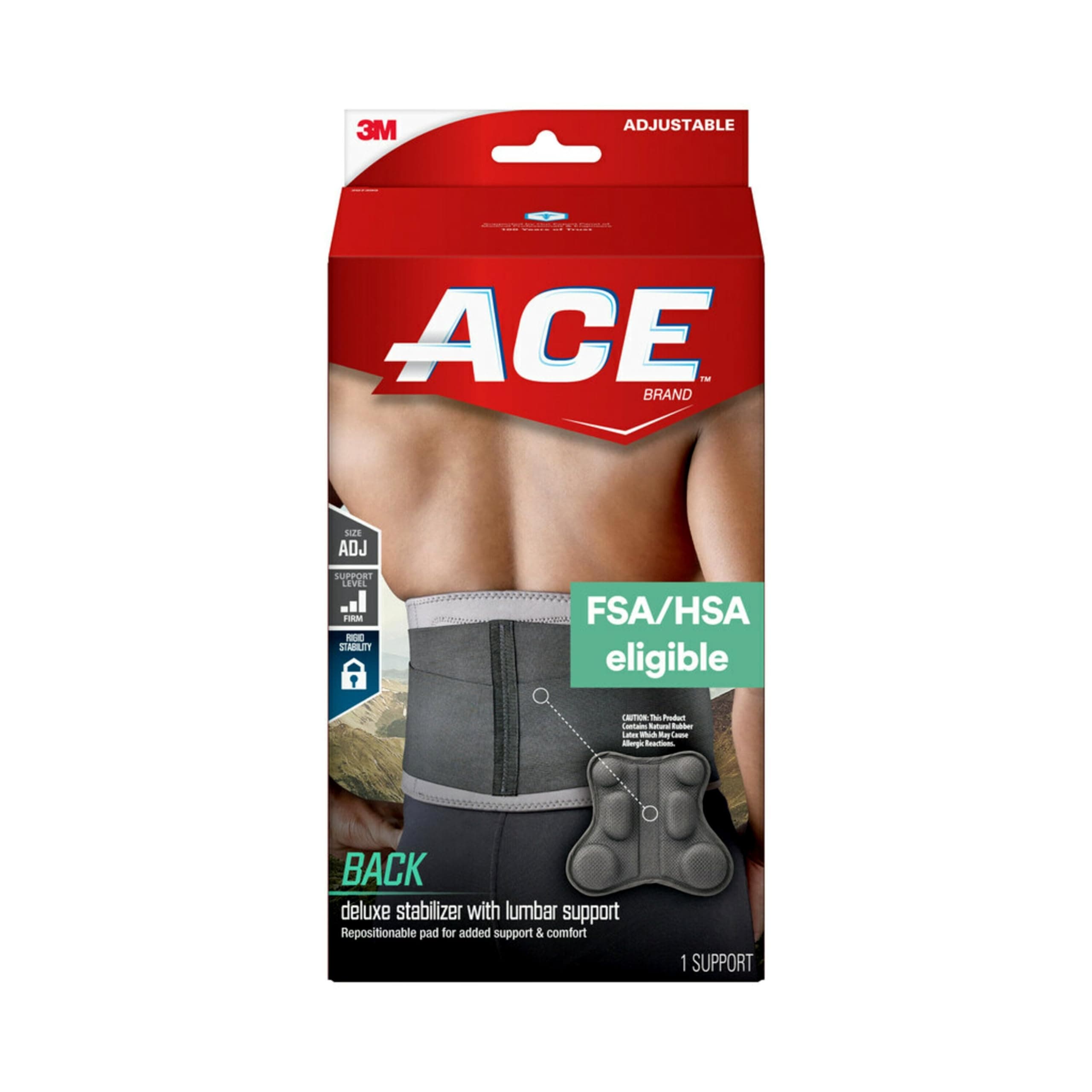 ACE デラックスバックスタビライザー ランバーサポート バックブレース 医師開発 調節可能 椎間板ヘルニアや坐骨神経痛をサポート