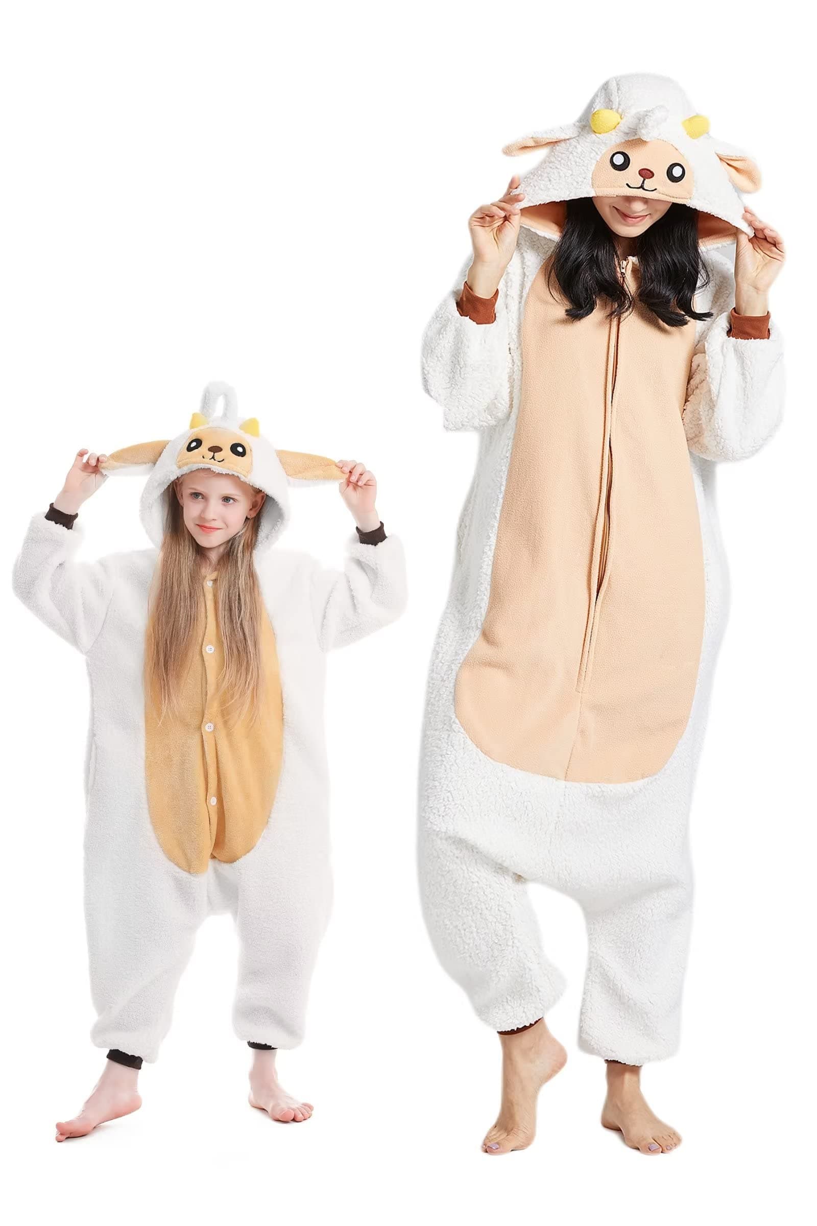 DarkComKids Animal Onesie,Women and Mens Cosplay Sheep Onesie Halloween Costume Christmas Pajamas Sleepwear