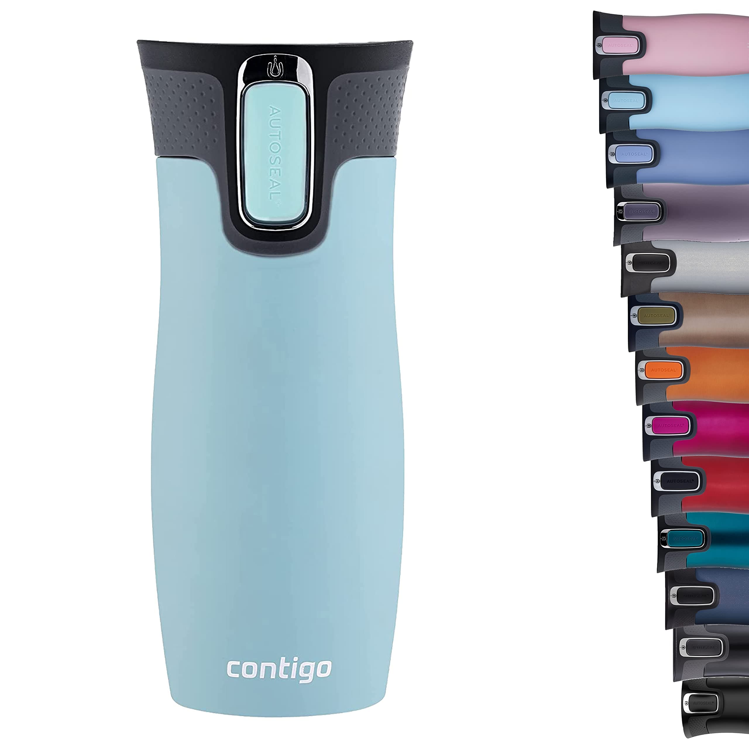Contigo West Loop Autoseal Travel Mug, Stainless Steel Thermal Mug, Vacuum Flask, Leakproof Tumbler, Coffee Mug with BPA Free Easy-Clean Lid, 470 ml