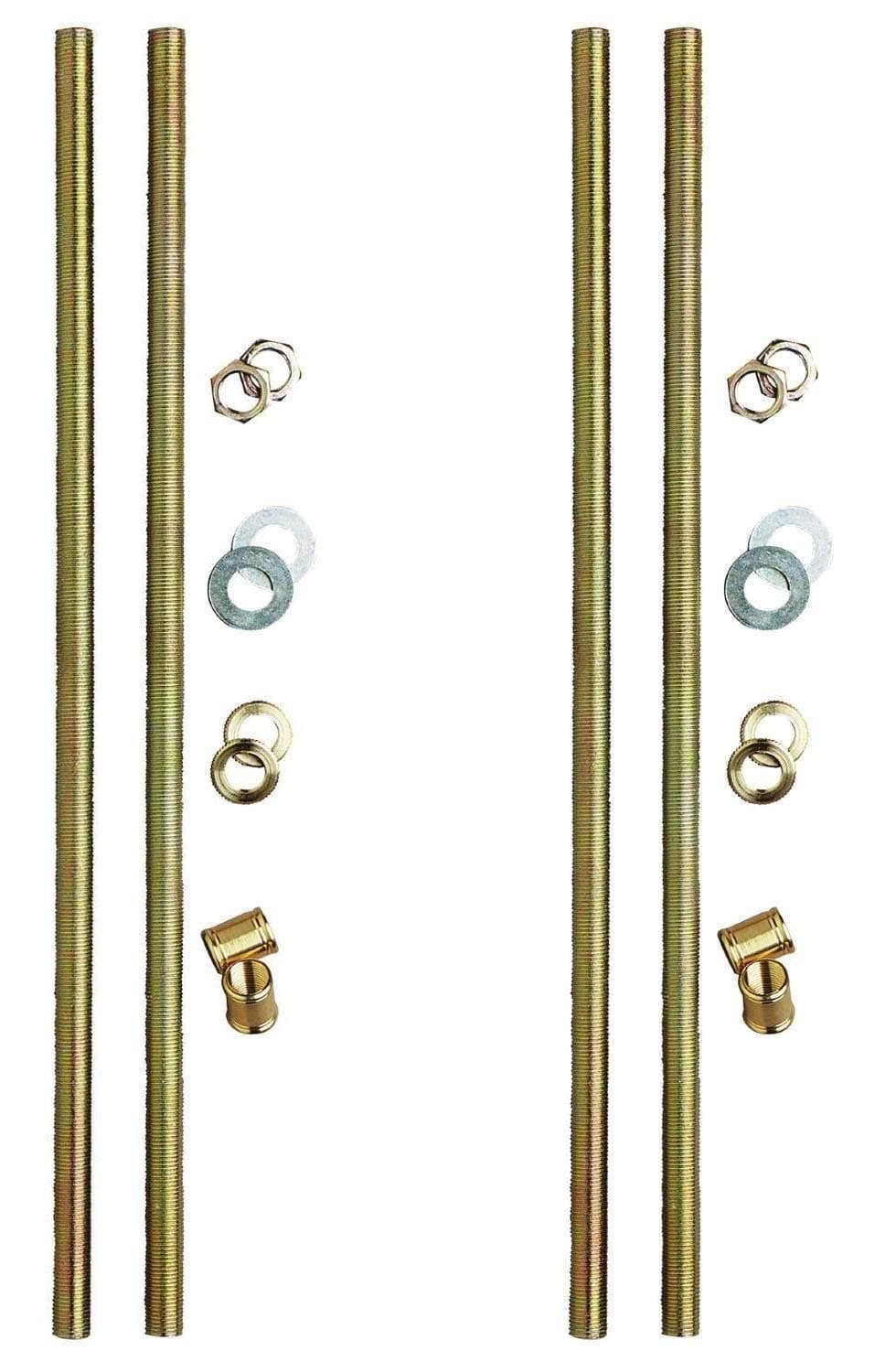 Dysmio Lighting 12" Lamp Pipe Kit, Yellow - 2 Pack