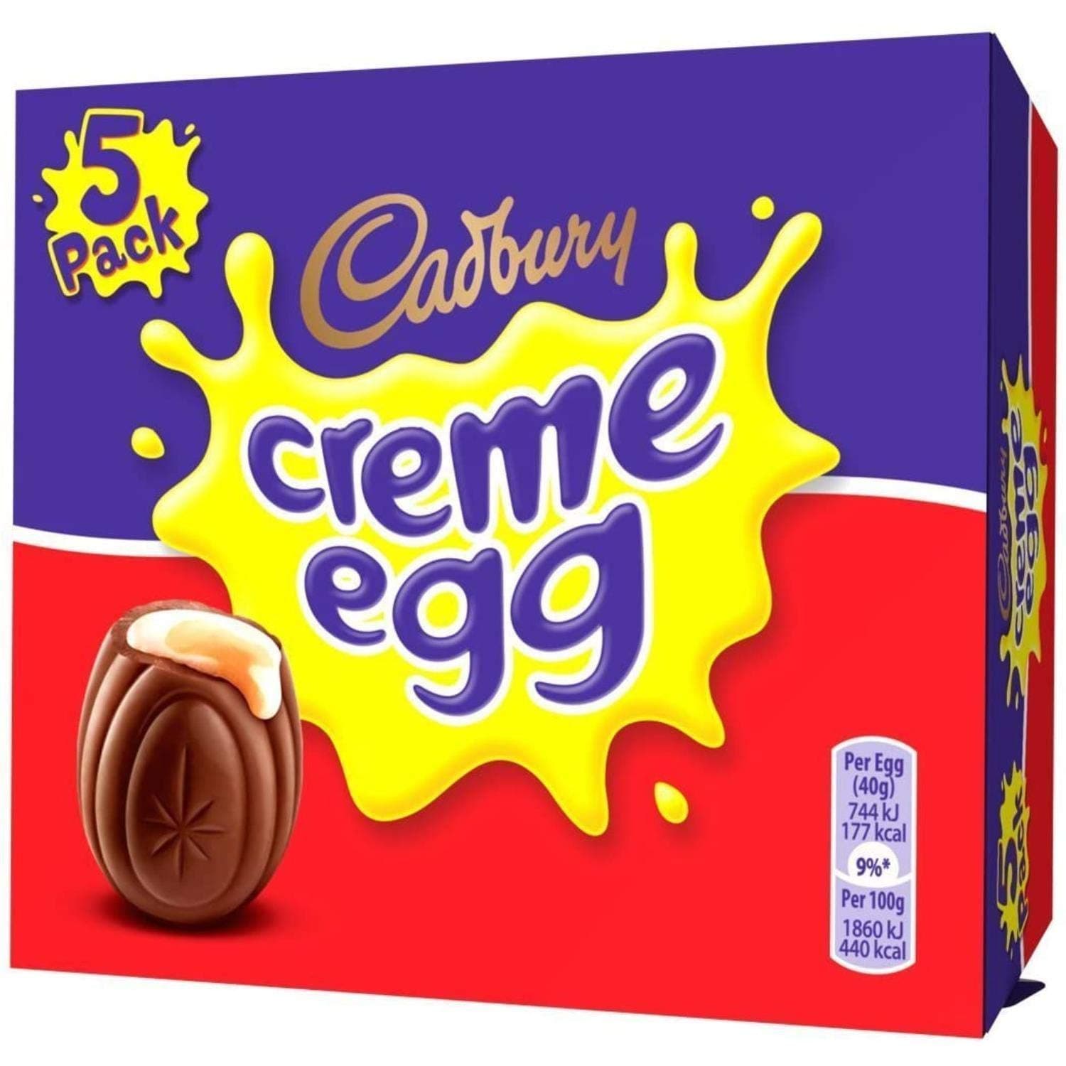 Original Cadbury Crème Eggs Imported From The UK England Milk Chocolate Egg With White & Yellow Fondant Filling Creme Chocolate Gooey Fondant Filling