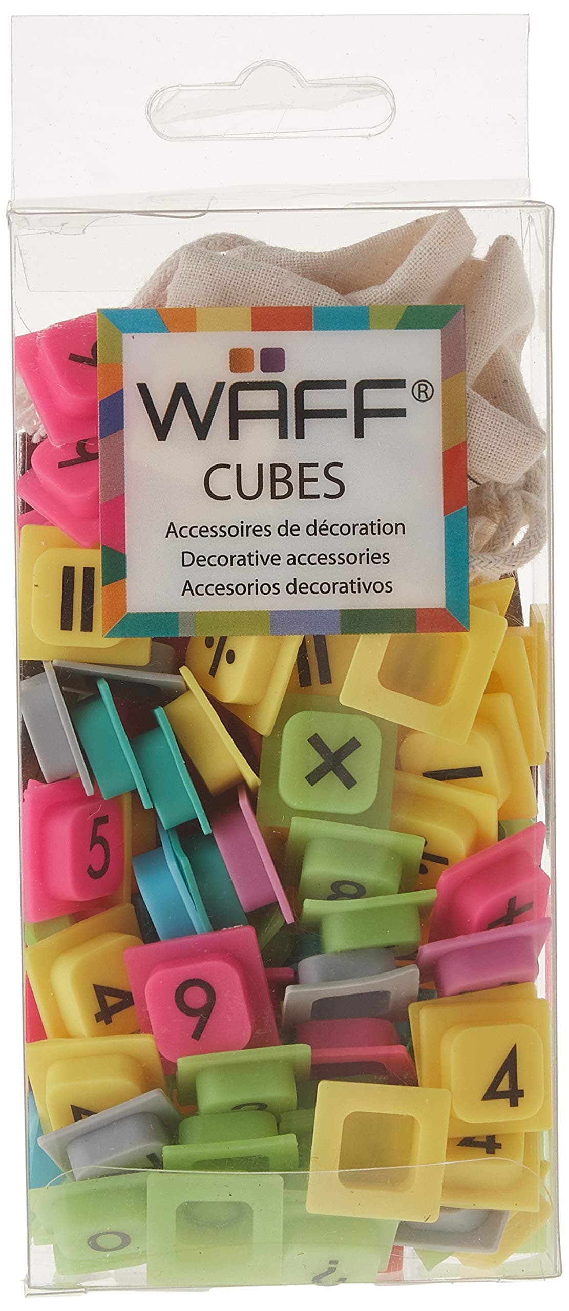 WAFF, Soft Silicone Cube Tiles Solid Color, 100-Piece - Math